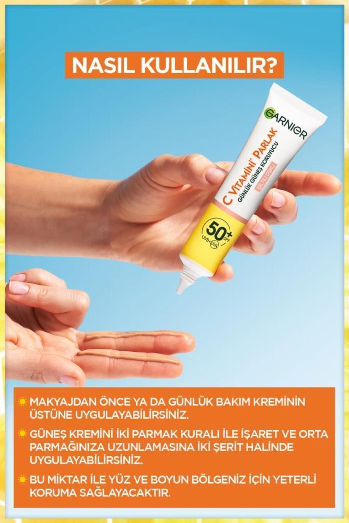 کرم ضد آفتاب صورت ویتامین C BRIGHT 2 SUNSCREEN SET GLOWS TISSUE Garnier