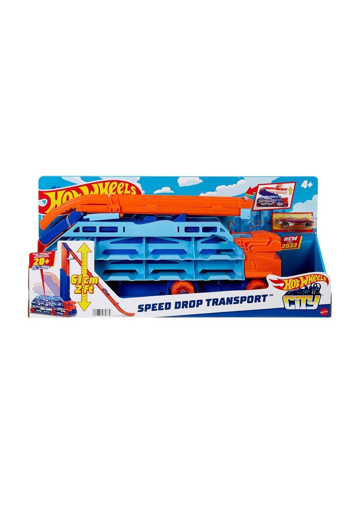 ماشین اسباب بازی HDY92 چرخ های داغ HIZ RAMPED TIR هات ویلز اورجینال HOT WHEELS