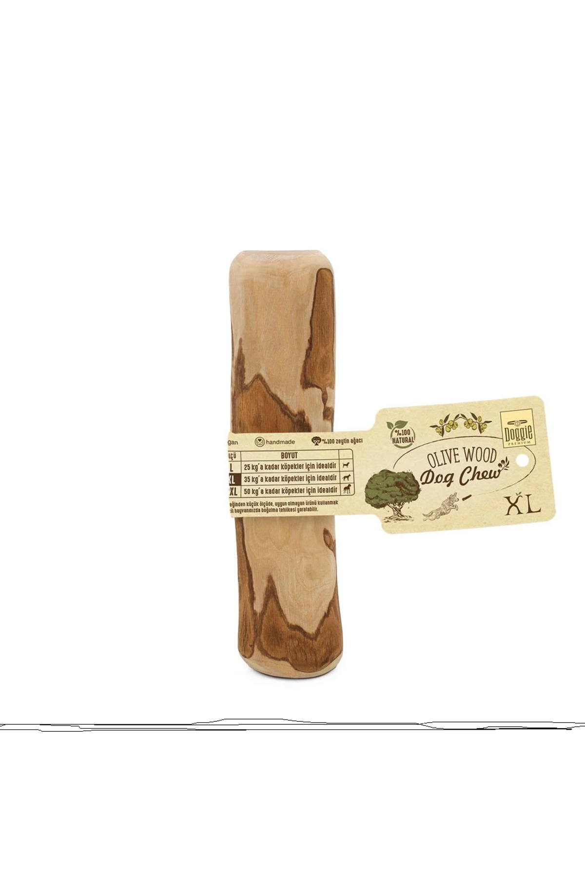 اسباب‌بازی استخوان جویدنی چوب زیتون طبیعی داگی Doggie، XL چندرنگ