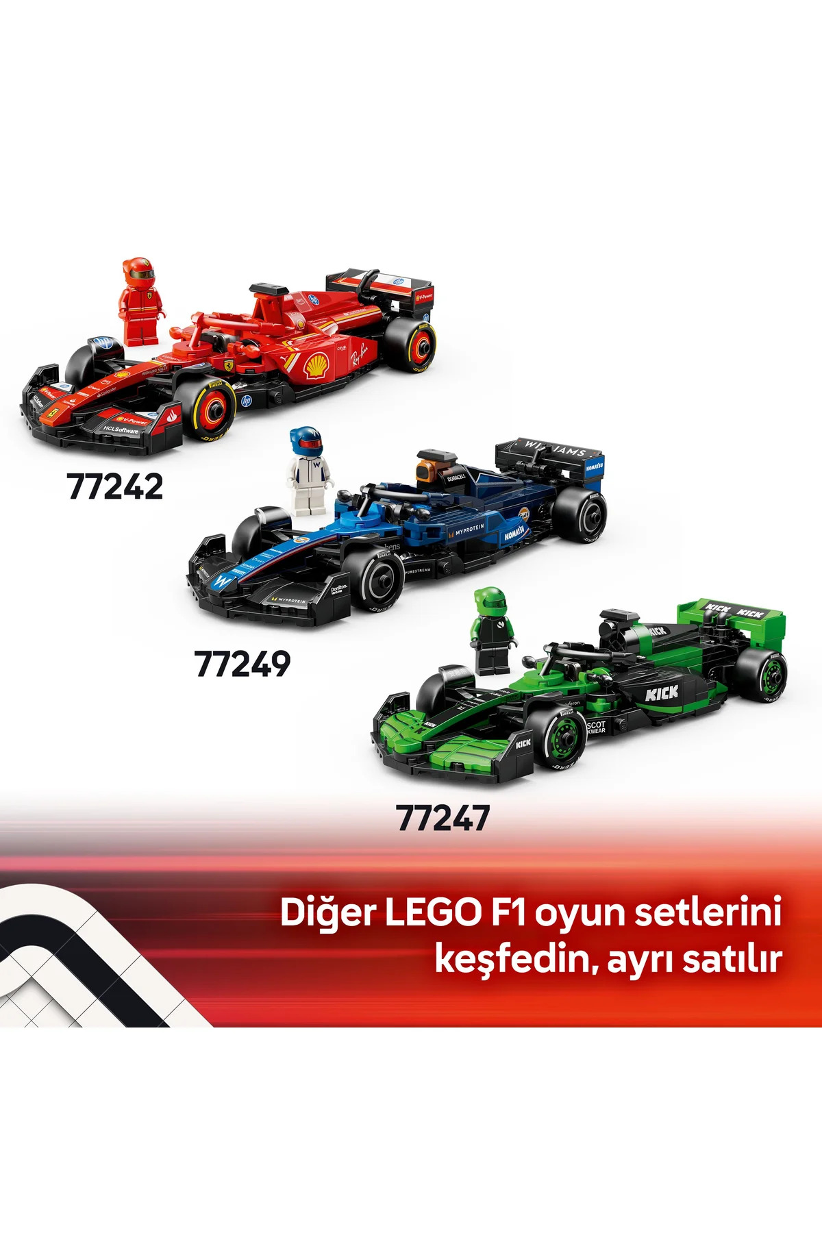 لگو و اسباب بازی های ساخت محور ® SPEED ​​​​CHAMPIONS KICK SAUBER F1® TEAM C44 RACE CAR 77247 10+ TOY BUILDING SET 259P اورجینال LEGO