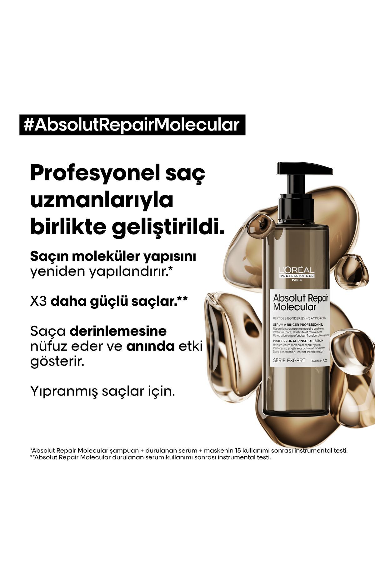 شامپو مردانه و زنانه LOREAL PROFESSIONNEL PARIS SERIE EXPERT ABSOLUS REPAIR ترمیم ساختار مولکولی 2S L'oreal Professionnel