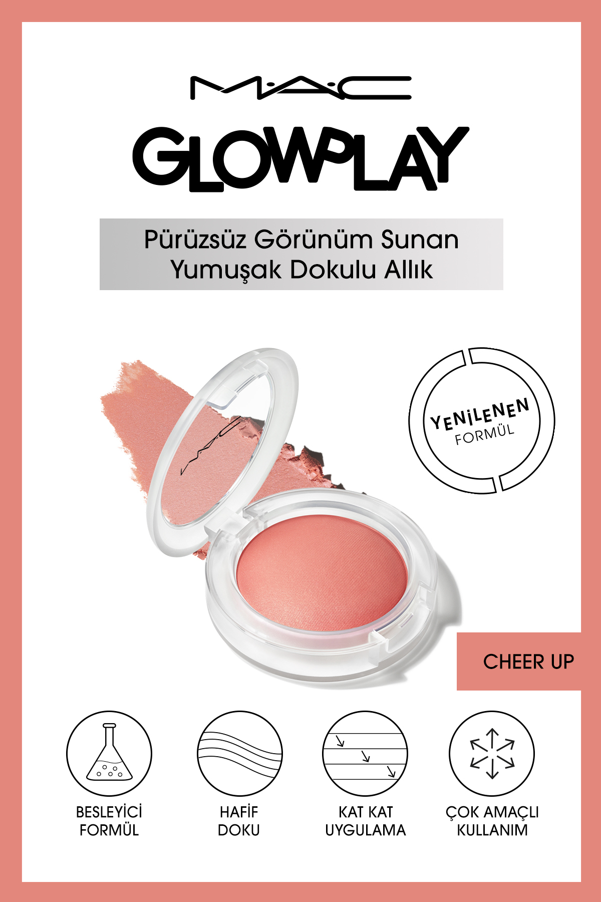 رژگونه GLOW PLAY SOFT TEXTURED BLUSH CHEER UP Mac