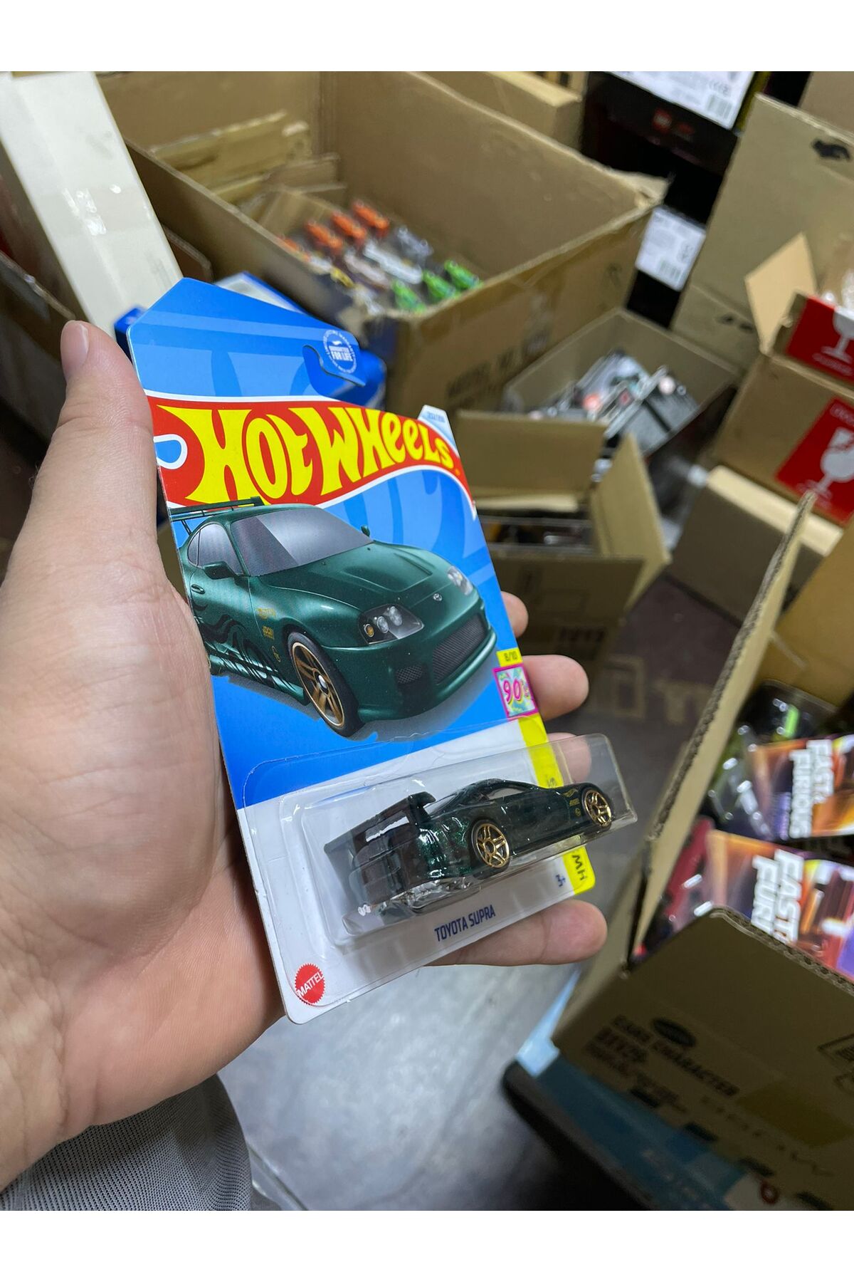ماشین اسباب بازی تویوتا سوپرا لانگ کارت سبز 1:64 دیکست مدل از ترکیه HOT WHEELS
