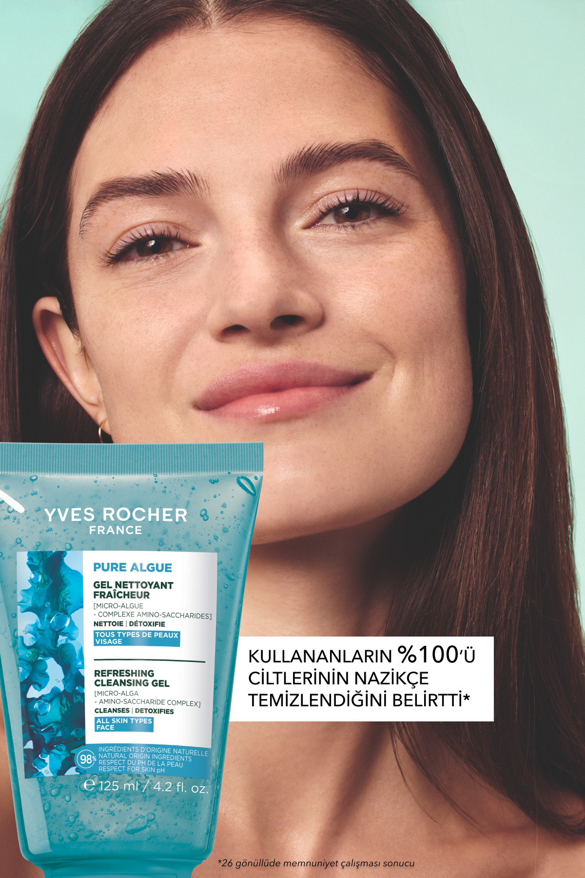 ژل شستشوی صورت Pure Algue Prebiotic برای پوست های نرمال و خشک 125 میل ایوروشه Yves Rocher