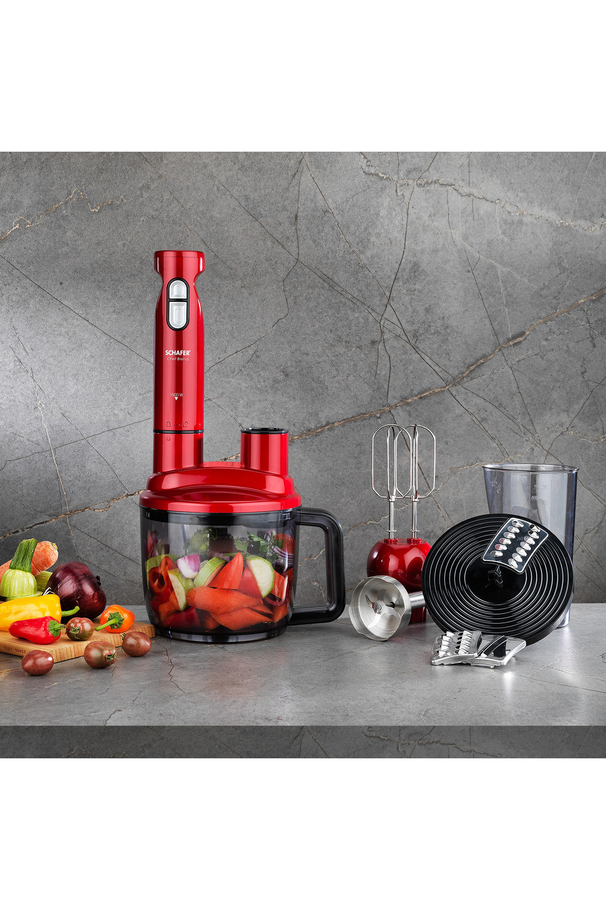 ست مخلوط کن CHEF BLEND MEGA BLENDER SET RED اورجینال Schafer