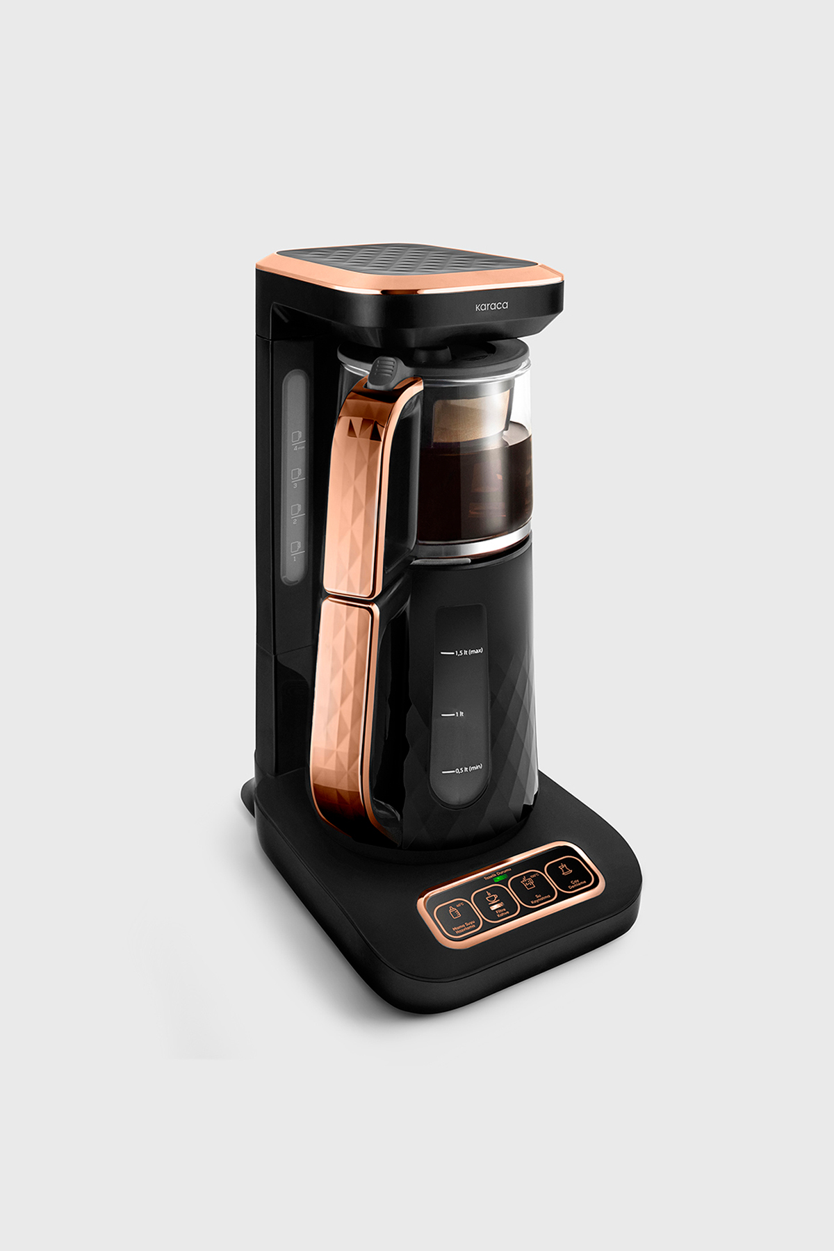 چای ساز ROBOTEA PRO QUARTZ 4 IN 1 TAKING TEA MACHINE مشکی COPPER اورجینال Karaca
