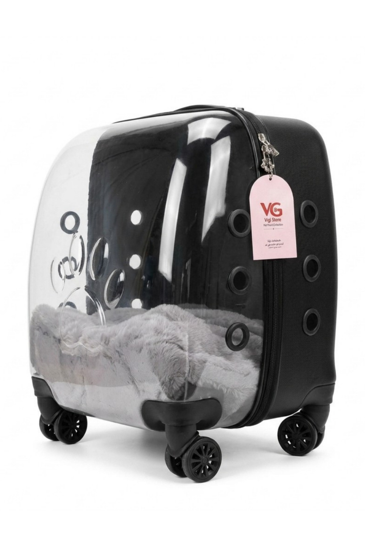 چمدان حمل گربه و سگ شفاف مشکی ویجی استور VIGI STORE مدل VG Premium XL+