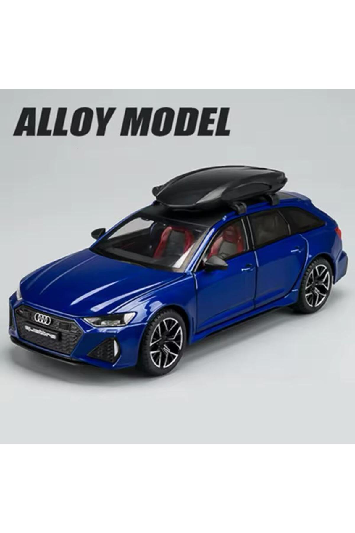 مدل خودرو آئودی RS6 WAGON STATION DIECAST ماشین باز کردن درب های بدون باتری آبی دقیقا اورجینال scntoys