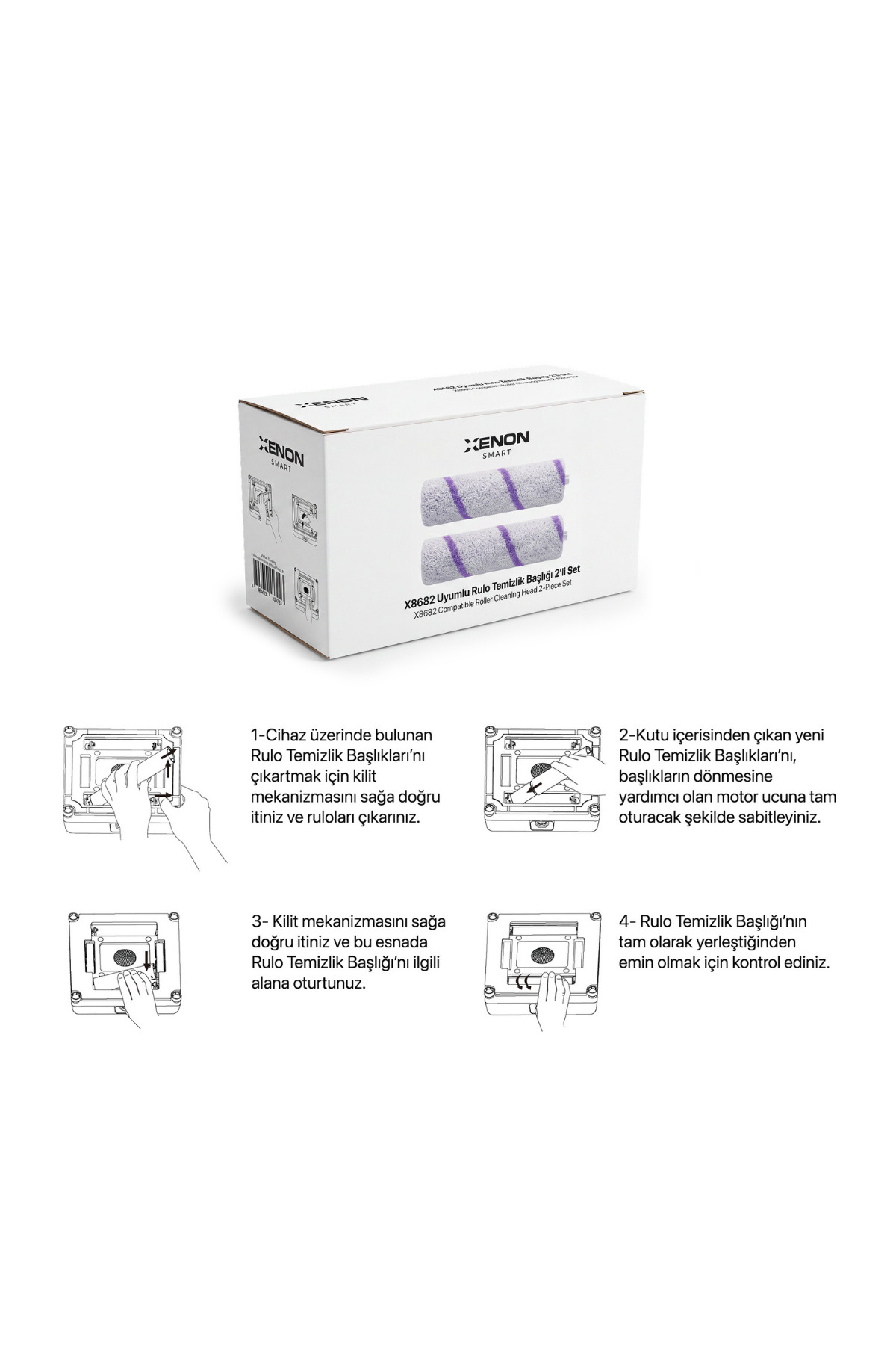 سری تمیزکننده رولی یدکی سازگار با Elo Pro X8682، ۲ عددی، زنون اسمارت Xenon Smart X8820