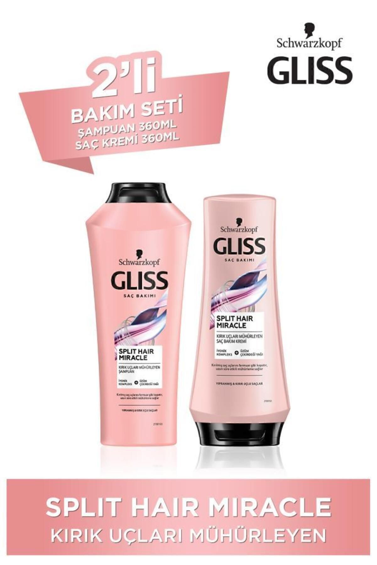 Gliss شامپو معجزه‌گر مو شکسته 360 میلی‌لیتر + کرم مو معجزه‌گر شکسته 360 میلی‌لیتر