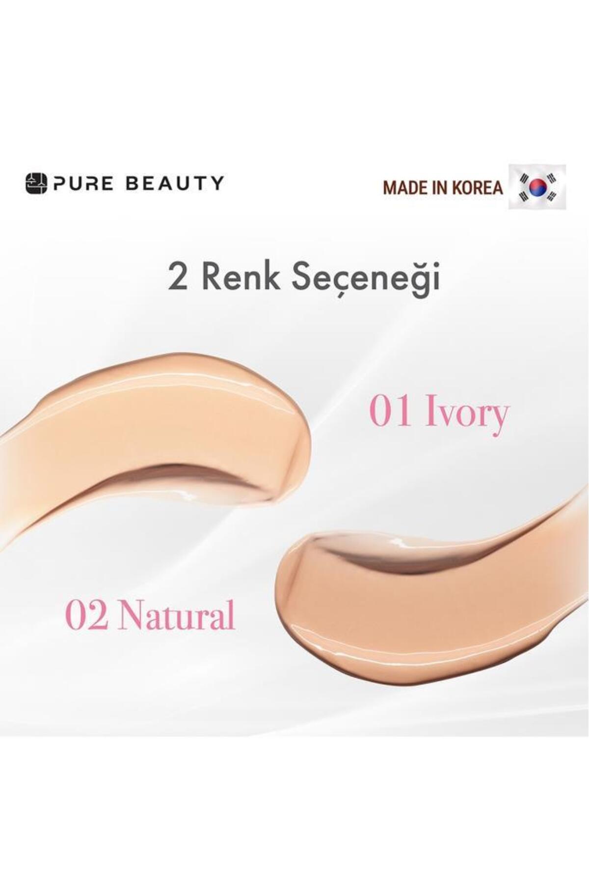 کرم بی‌بی پیور بیوتی PURE BEAUTY مدل 1001، SPF50 PA++++، رنگ عاجی (بژ)، ۳۰ میلی‌لیتر