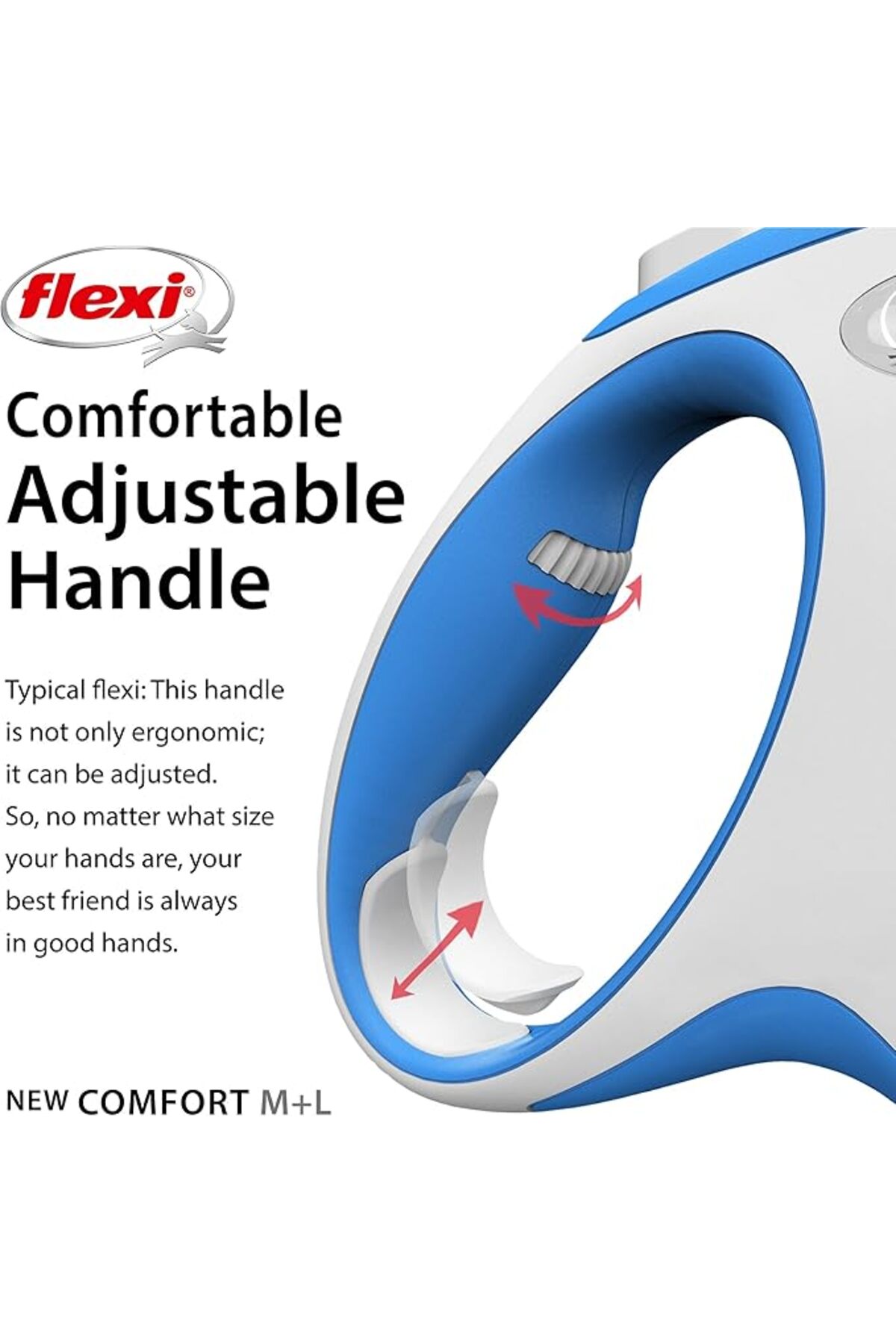 بند قلاده نواری سگ فلکسی Flexi New Comfort، سایز M، آبی، ۵ متر
