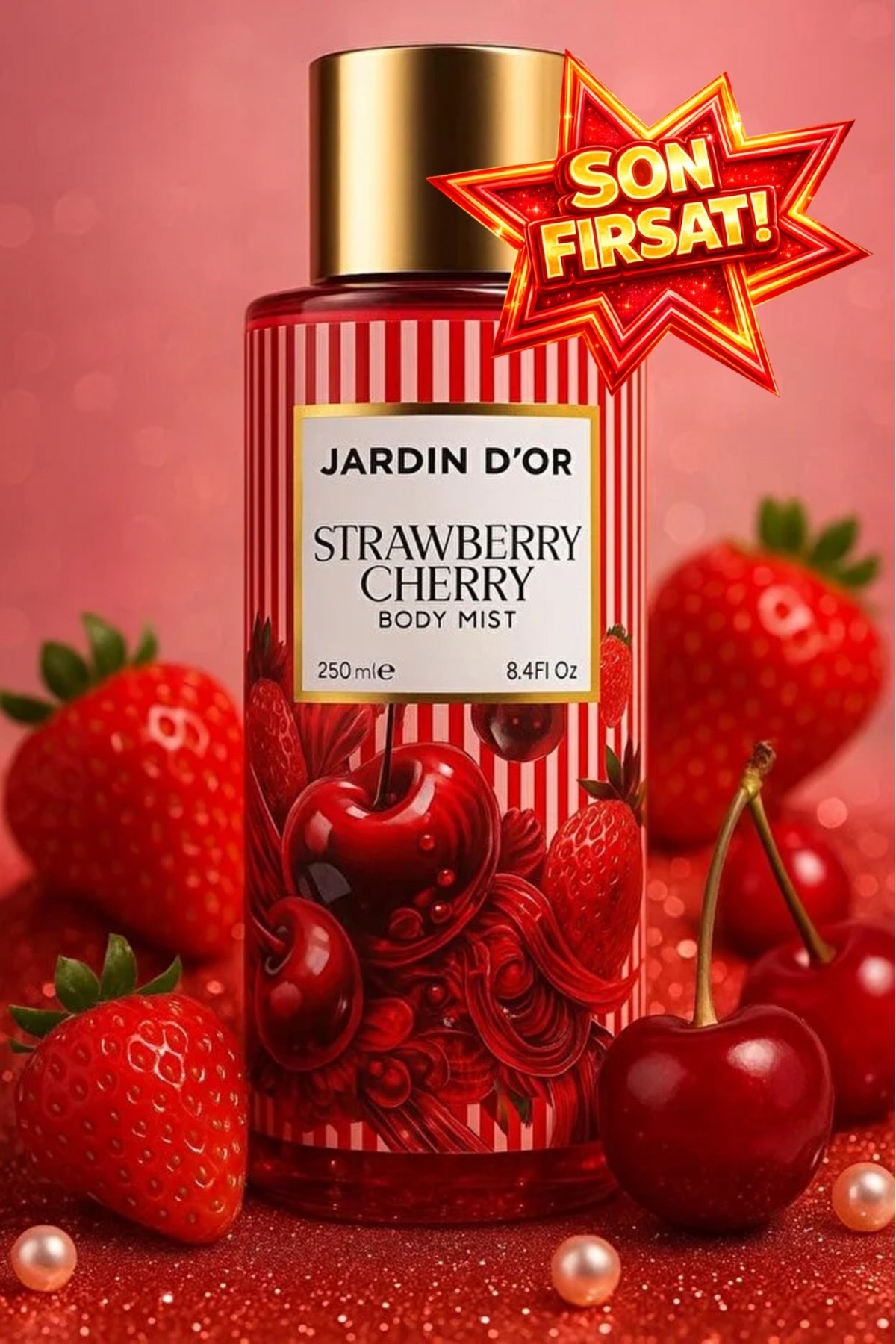 اسپری بدن با رایحه توت فرنگی و گیلاس 250 میلی لیتر JARDIN D'OR