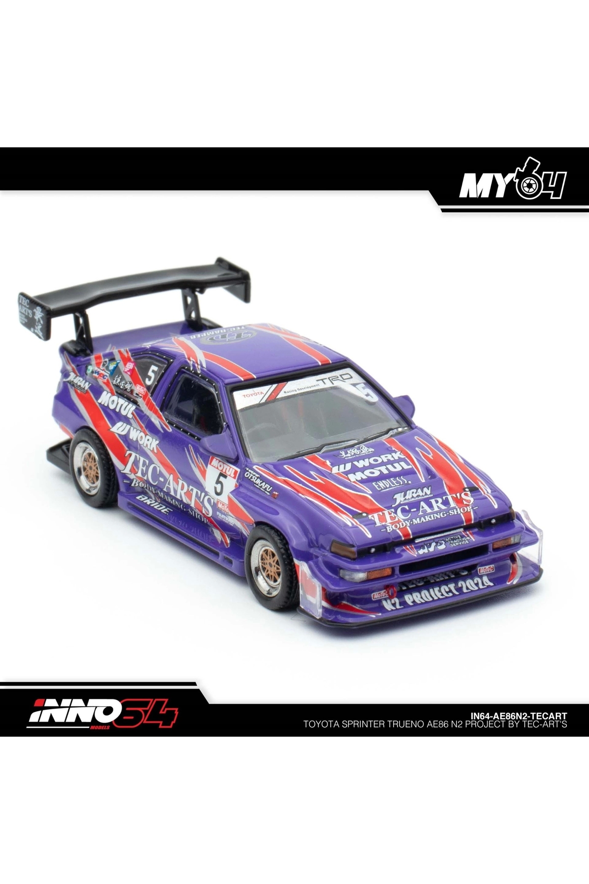مدل خودرو پروژه INNO 1 64 TOYOTA SPRINTER TRUENO AE86 N2 توسط TEC ART'S اورجینال Inno 64 Models