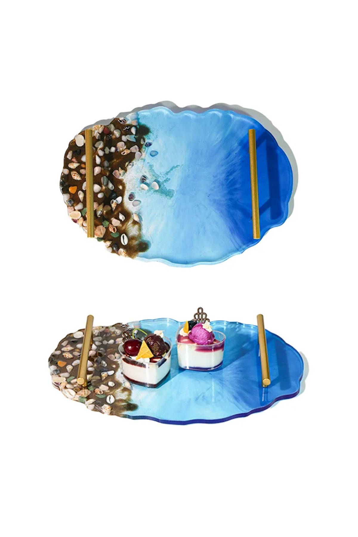 مدل خودرو قالب سیلیکونی سینی مواج بیضی شکل اپوکسی 34X24CM اورجینال Getshopmini