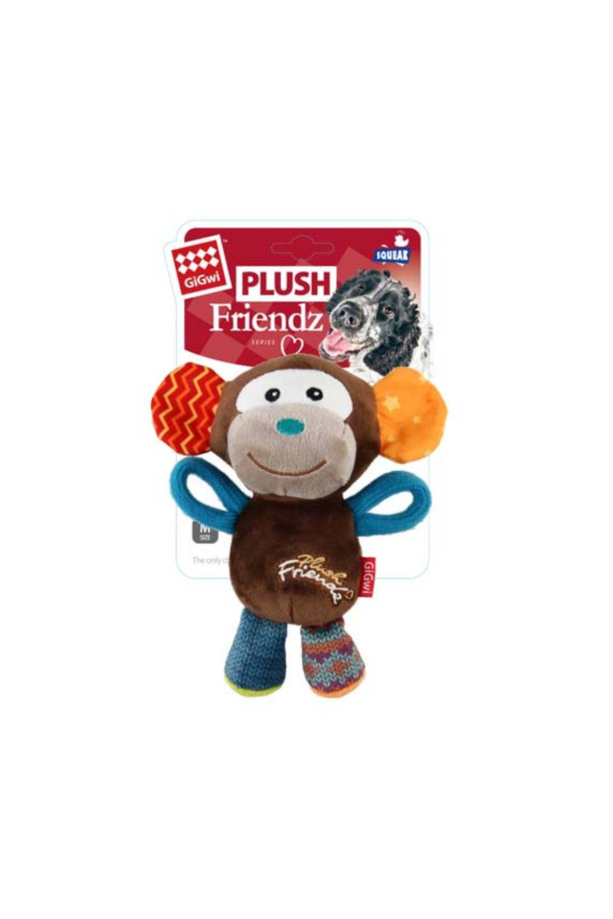 اسباب‌بازی پولیشی صدادار سگ طرح میمون گیگ‌وی Gigwi 6286 Plush Friendz چند رنگ