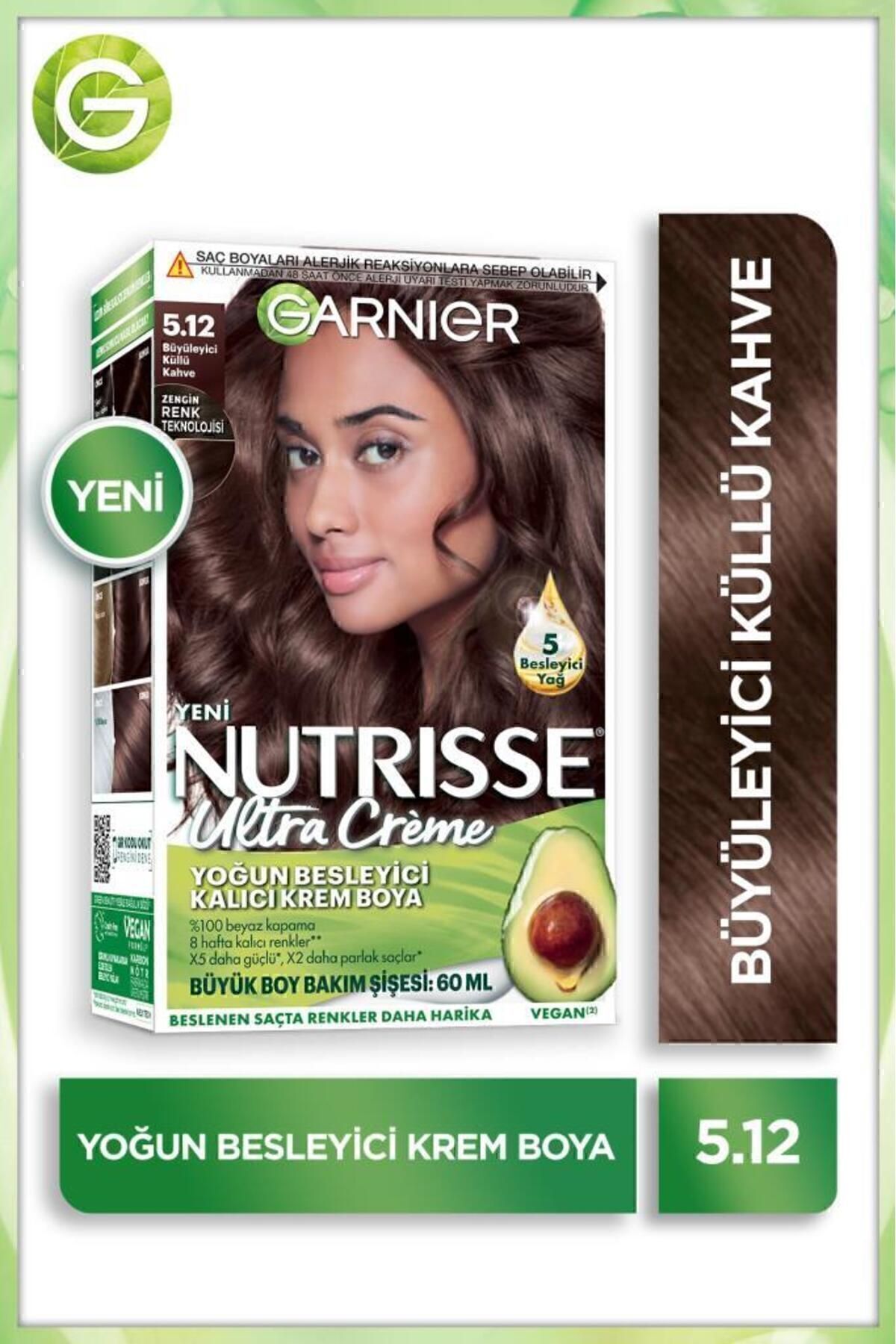 Garnier رنگ مو کرم دائمی غذا دهنده و مغذی محصول Nutrisse 5.12 قهوه خاکستری جذاب