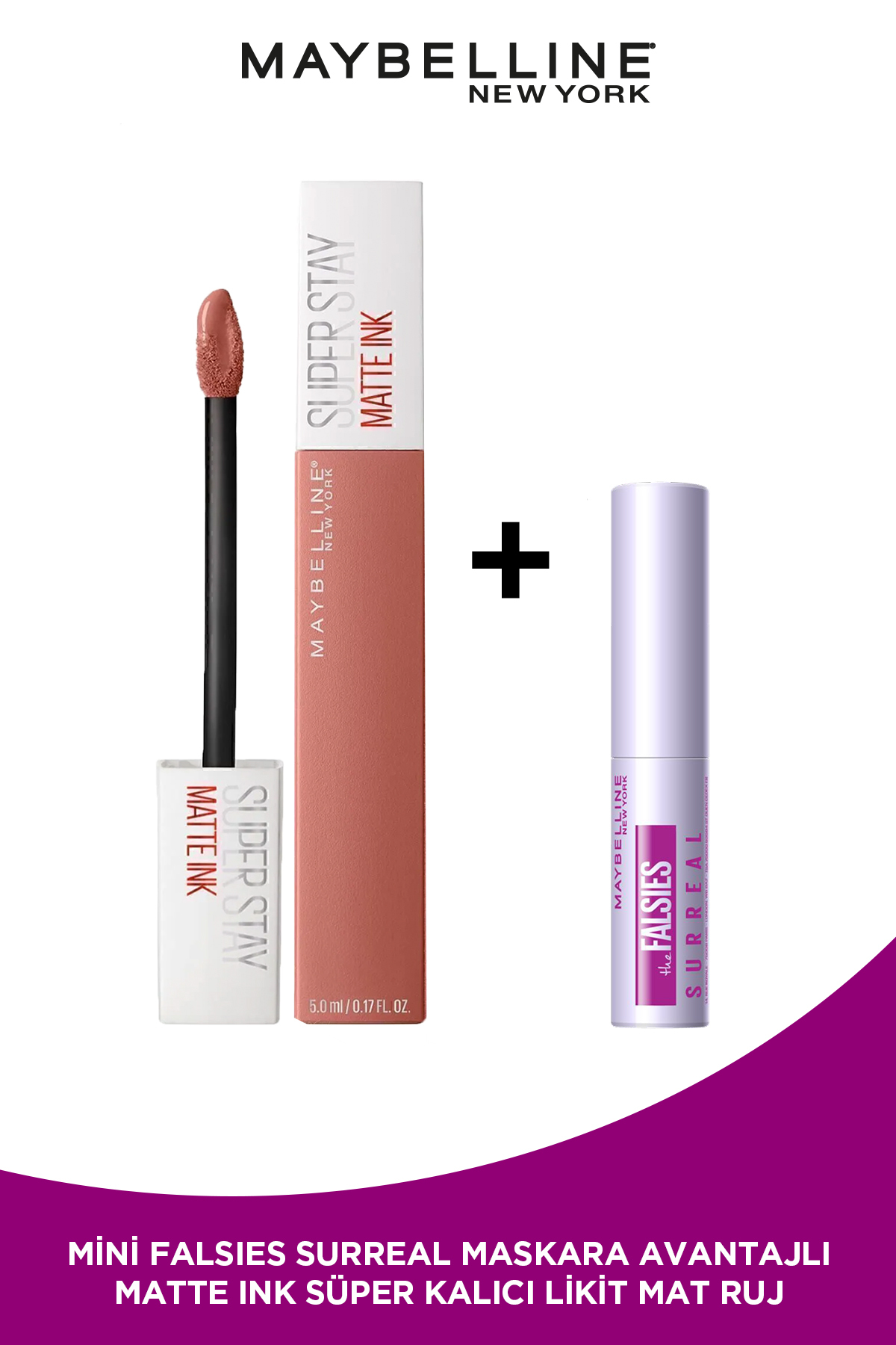 رژ لب جوهر فوق العاده مات بی حد و حصر 65 اغوا کننده مینی جعل ریمل سورئال Maybelline New York
