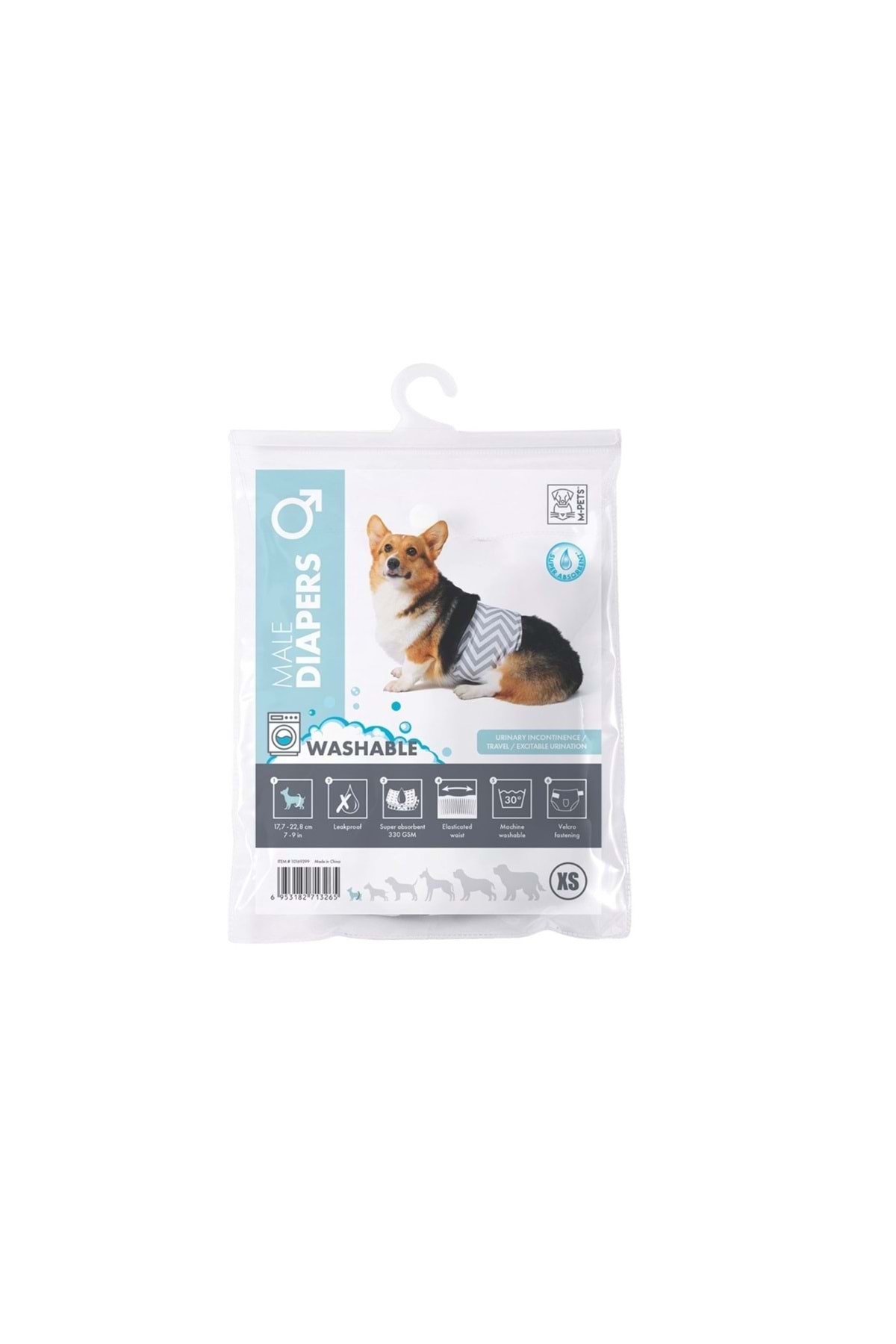 شورت قابل‌شست‌وشوی سگ نر ام‌پتس M-PETS، سایز XS