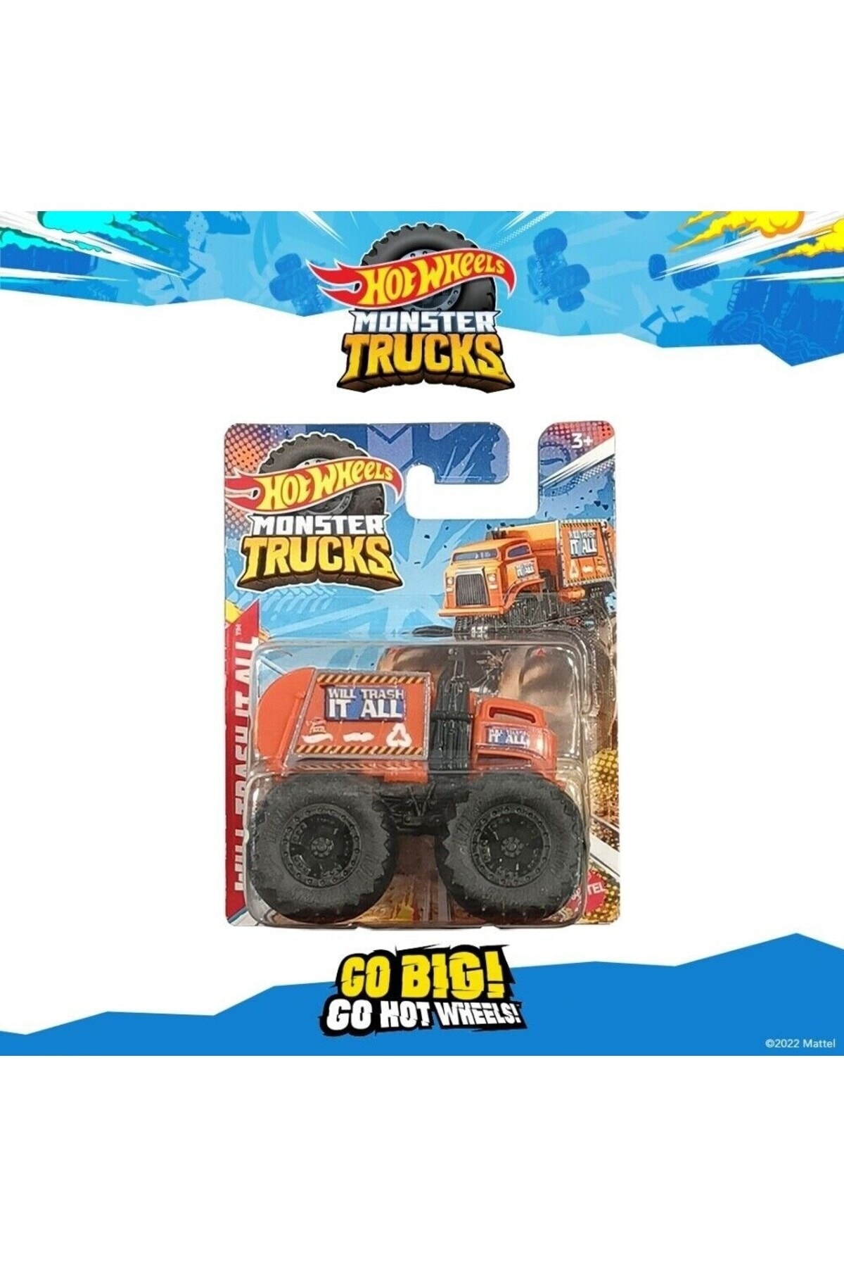 ماشین اسباب بازی کامیون هیولا همه را سطل زباله نارنجی ماتل 2022 1 64 خواهد کرد از ترکیه HOT WHEELS