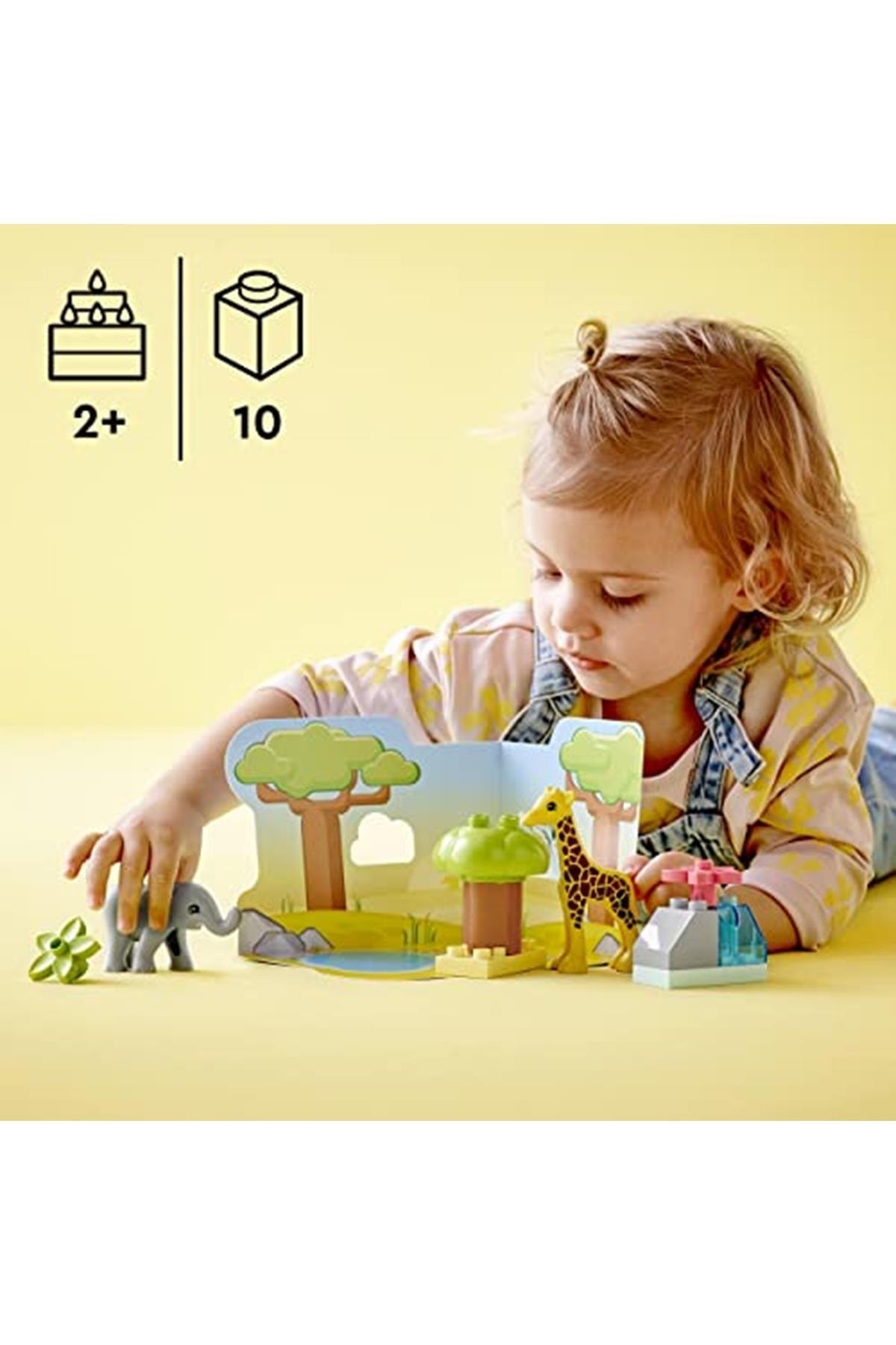 اسباب بازی های فیگور حیوانی DUPLO حیوانات آفریقایی وحشی 10971 سافاری برای کودکان 2 سال و بیشتر به Y لگو اورجینال LEGO