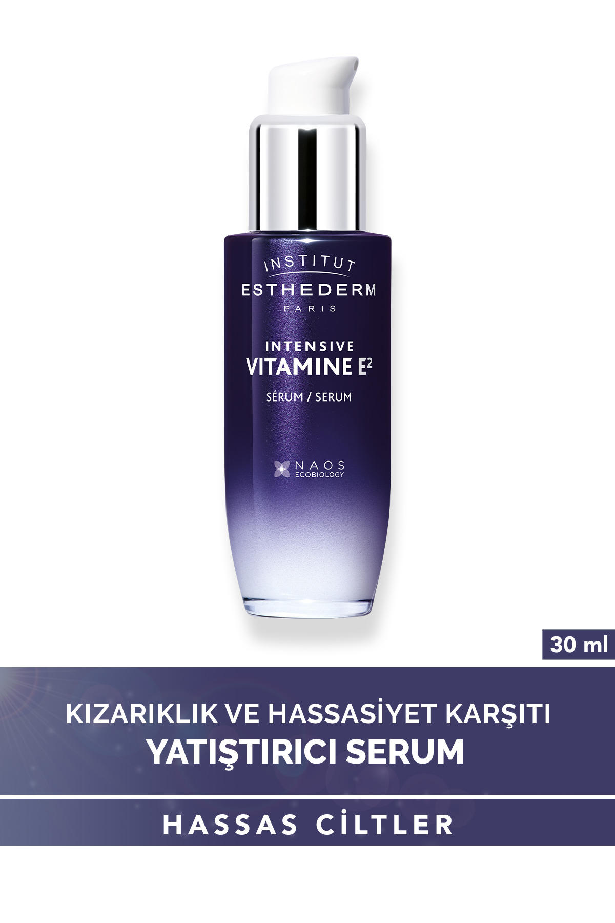 INSTITUT ESTHEDERM جوانسازی پوست حساس با سرم ضد قرمزی ویتامین E2 غلظت بالا 30 میلی لیتر