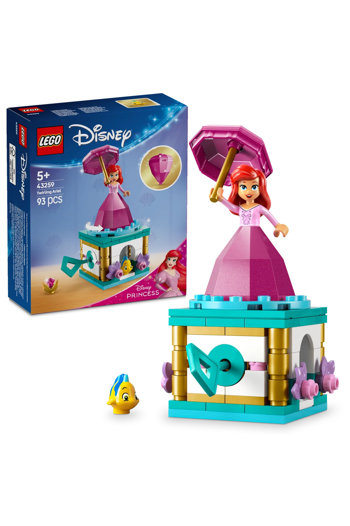لگو و اسباب بازی های ساخت محور ® ǀ DISNEY PRINCESS SPINNING ARIEL 43259 ست ساختمان خلاقانه برای کودکان 5+ 93P اورجینال LEGO