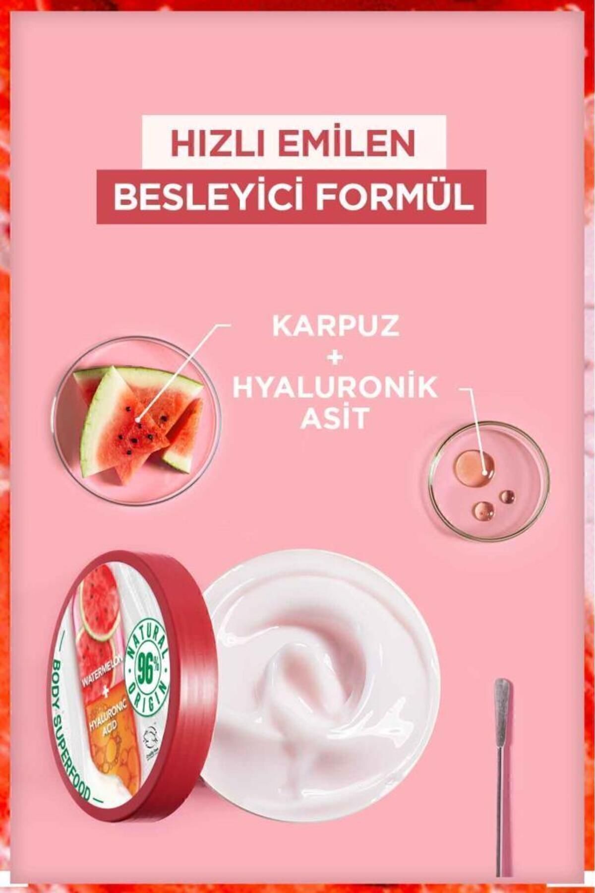 ست مراقبت پوست کرم بدن مرطوب کننده فوق العاده 2 BODY SUPERFOOD WATERMELON HYALURONIC ACID 380ML Garnier