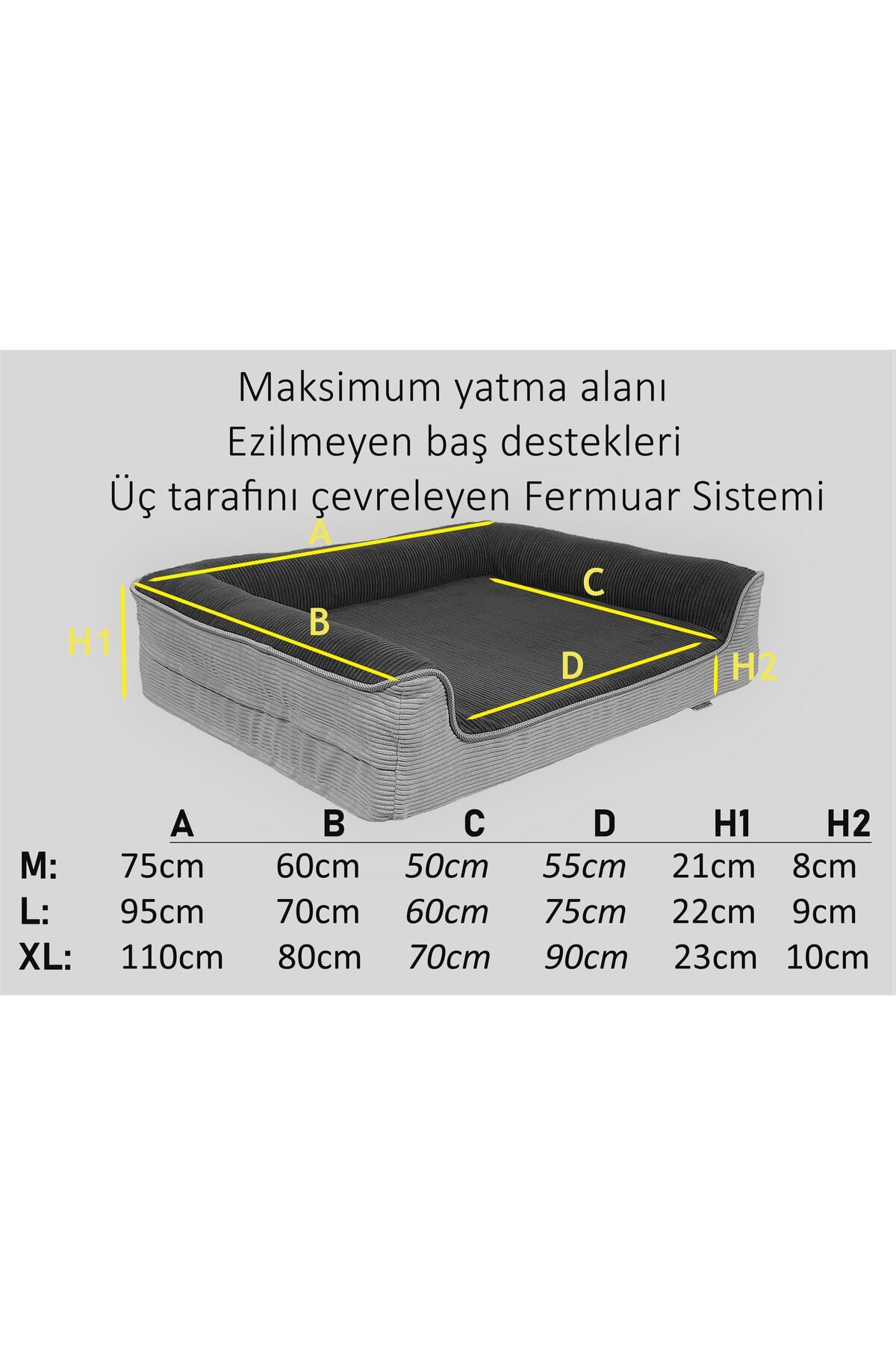 جای خواب سگ ویسکوپت ViscoPet Premium Sofa با فوم بلوکی، روکش محافظ و زیپ خاکستری
