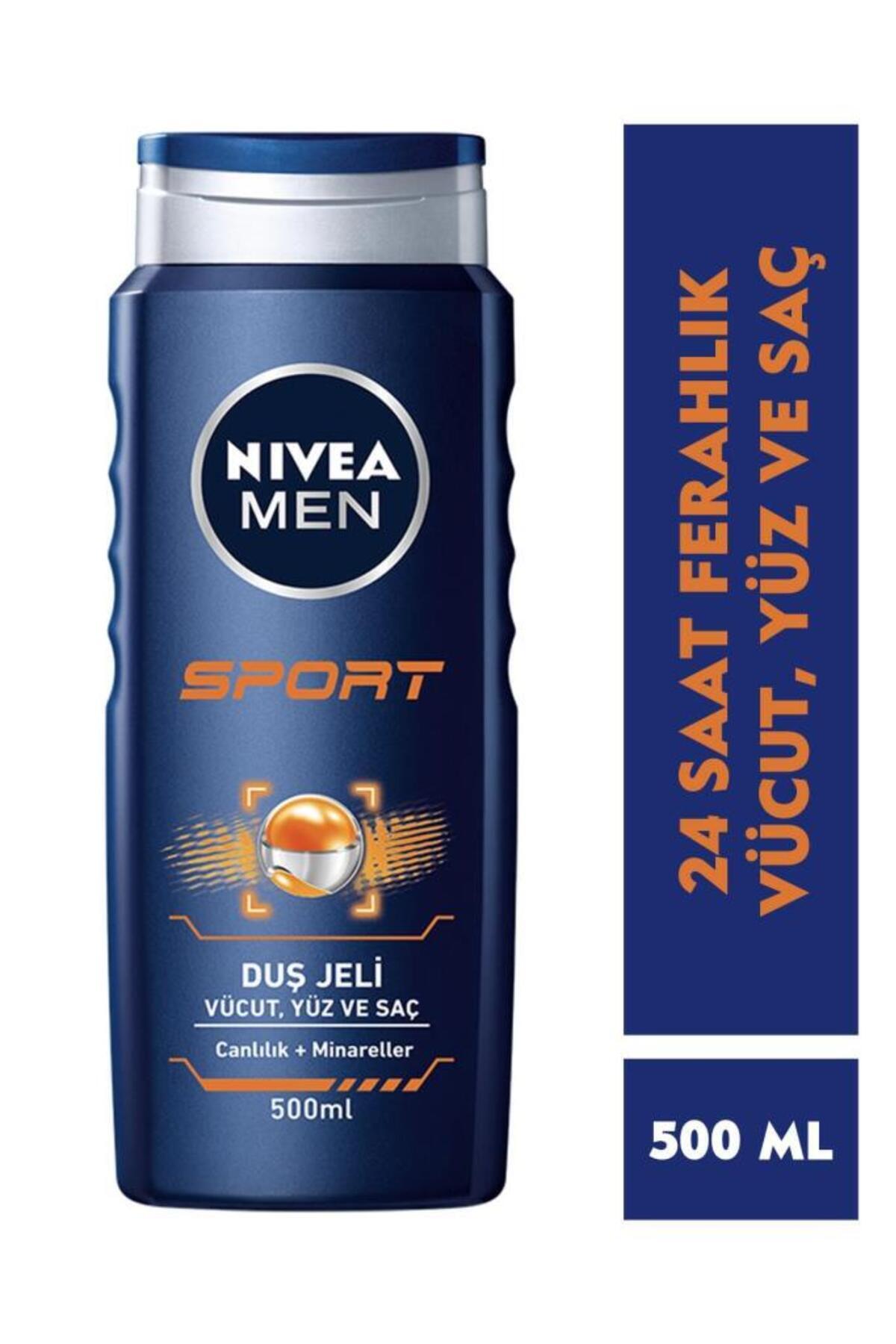 NIVEA شامپو و ژل حمام مردانه با رایحه ورزشی 24 ساعته