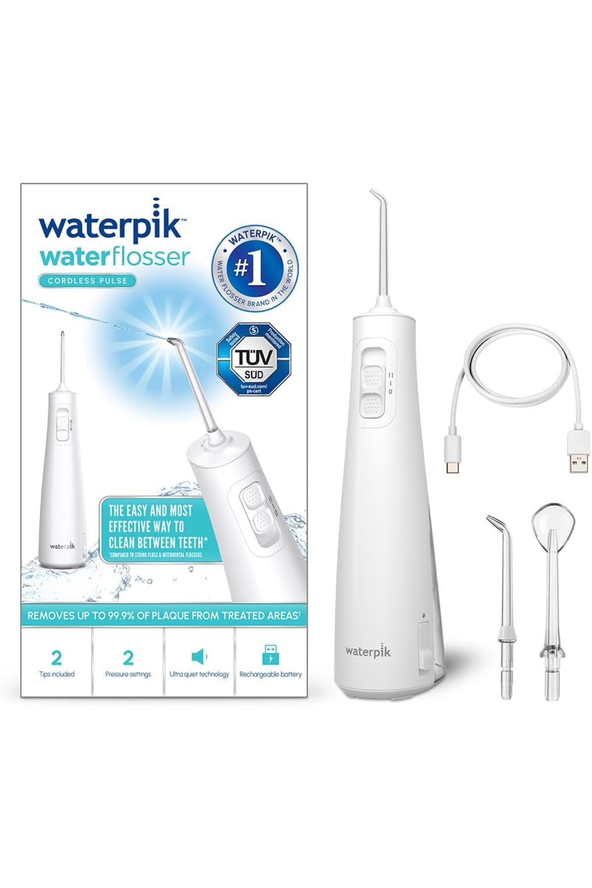 مسواک شارژی شستشوی دهان بی سیم پالس حذف 99.9% پلاک 2 حالت فشار اورجینال Waterpik