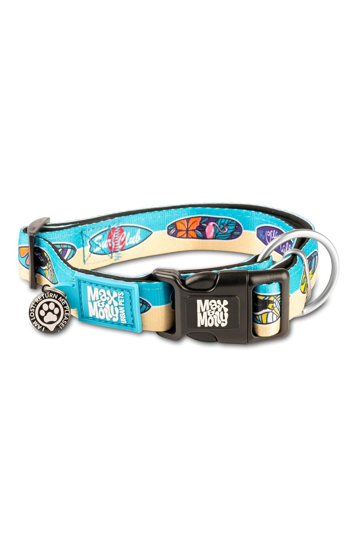 قلاده گردنی سگ مکس مولی Max Molly، سری Urban Pets Original، پلاک هوشمند، سایز S، طرح Aloha