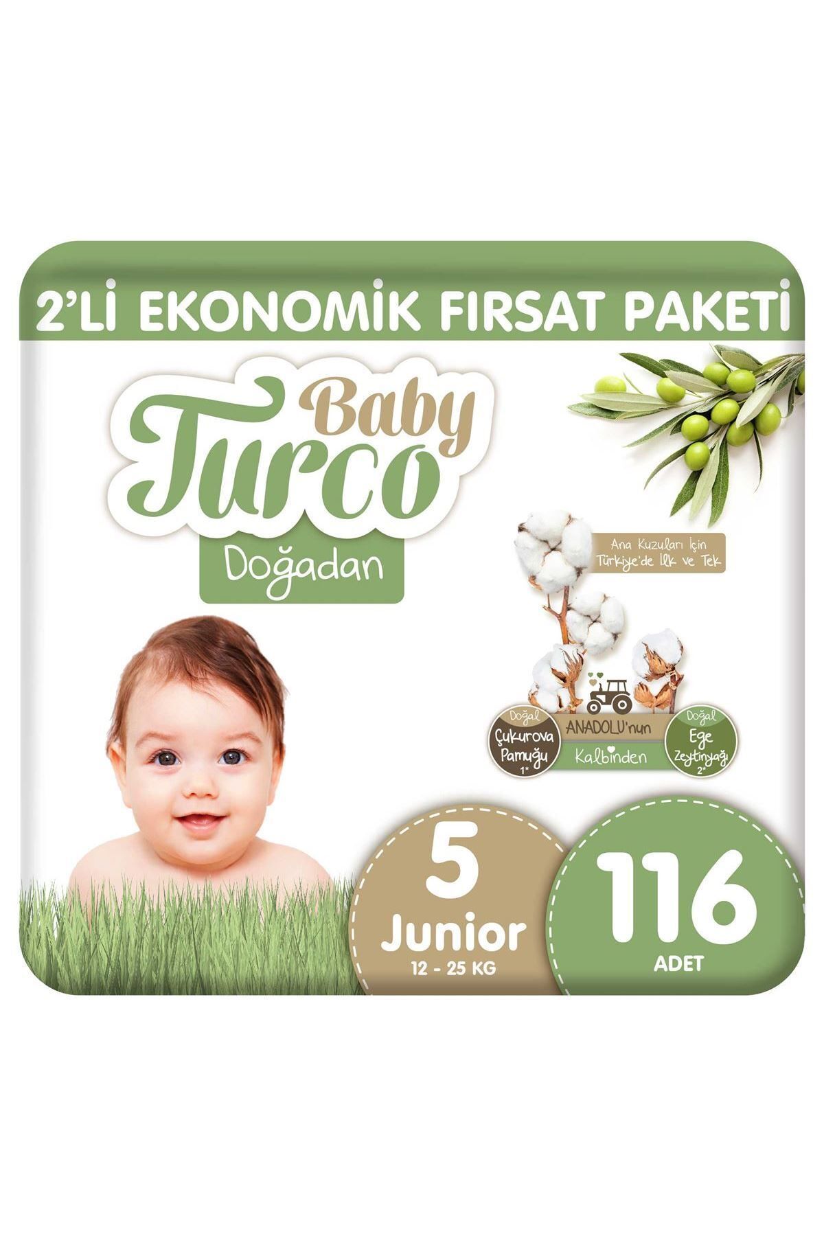 پوشک بچه بسته فرصت اقتصادی دوغادان 2 عدد سایز 5 جونیور 116 اورجینال Baby Turco