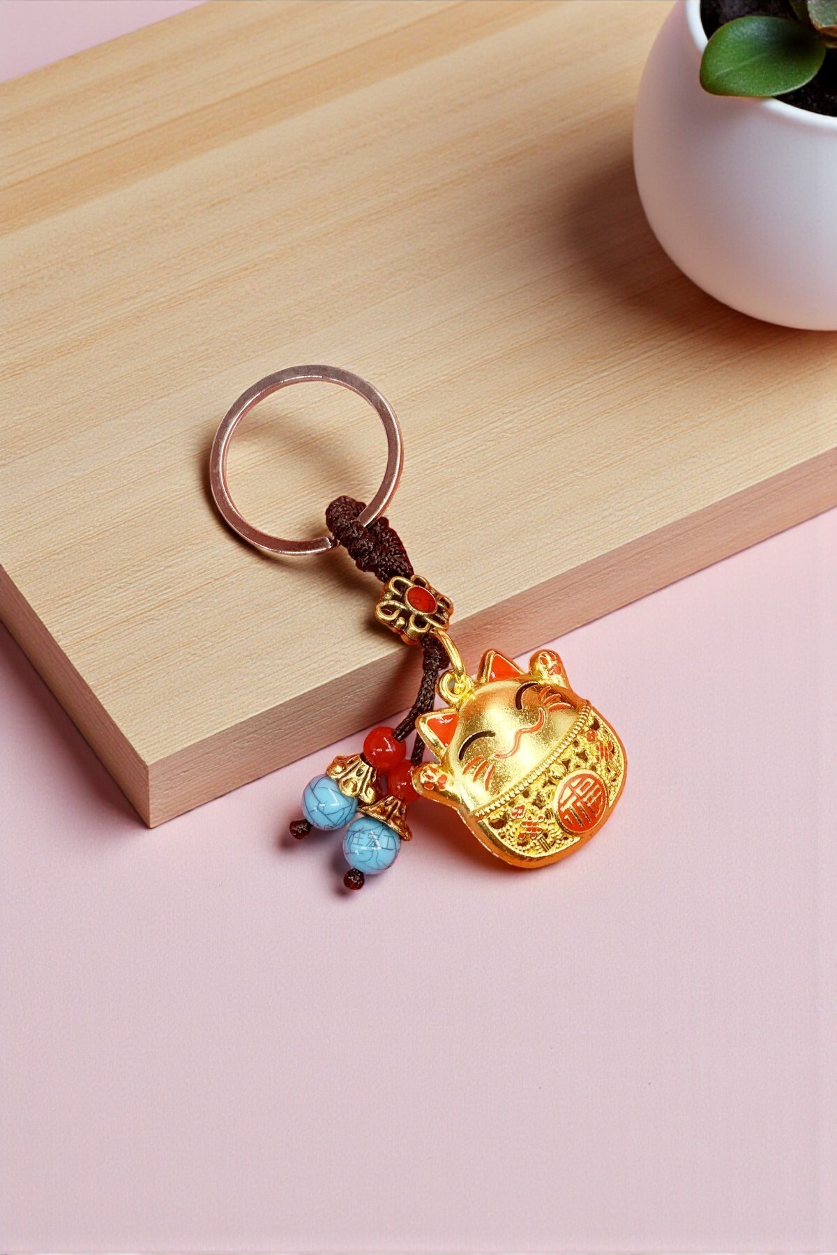 جلیقه کلید جاکلیدی فلزی گربه شانس و کامیابی فنگ شویی – بخت طلایی MANEKI NEKO HEDİYE FİKRİ