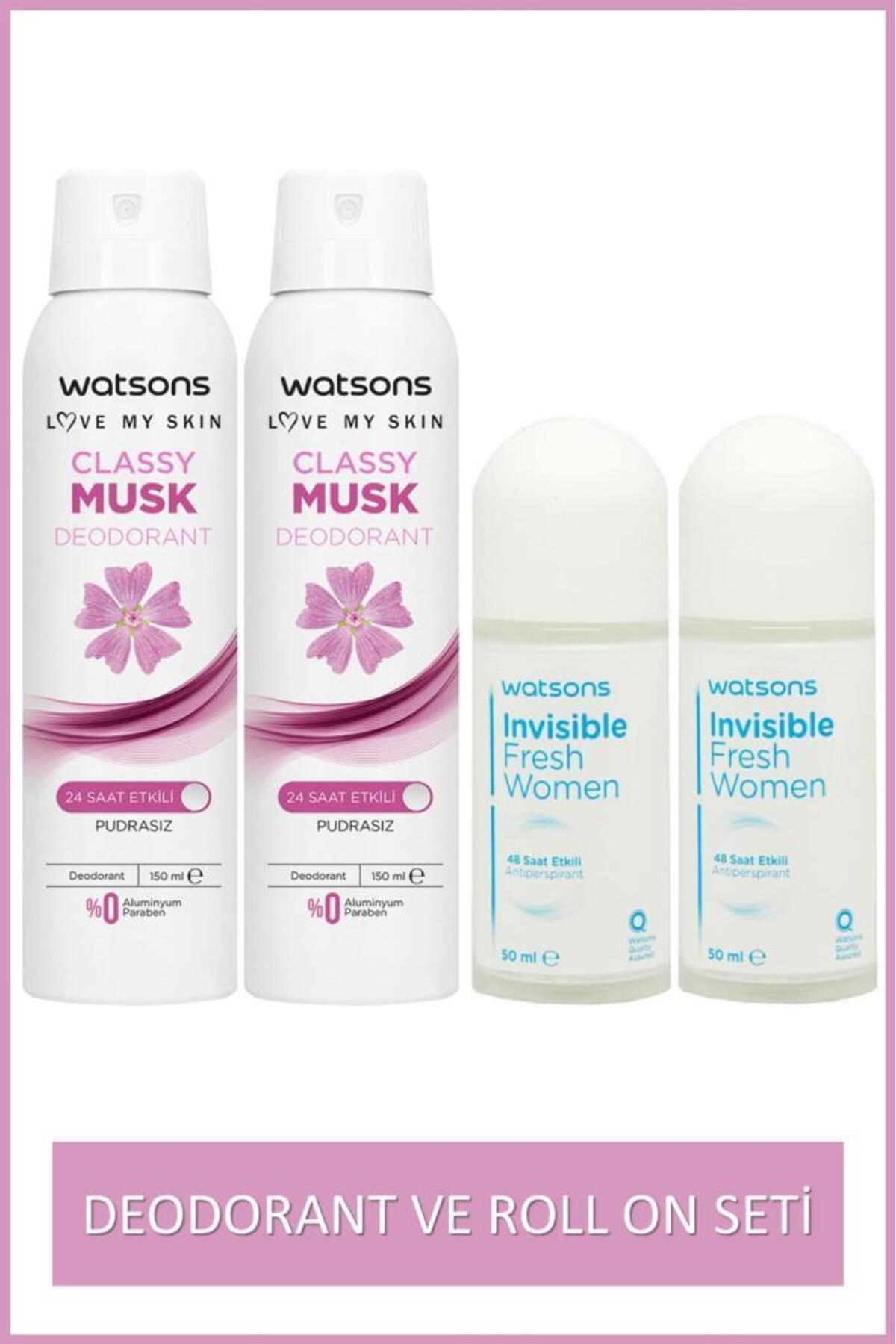 مجموعه دئودورانت واتسونز Watsons، رول‌آن Invisible Fresh و اسپری Classy Musk زنانه