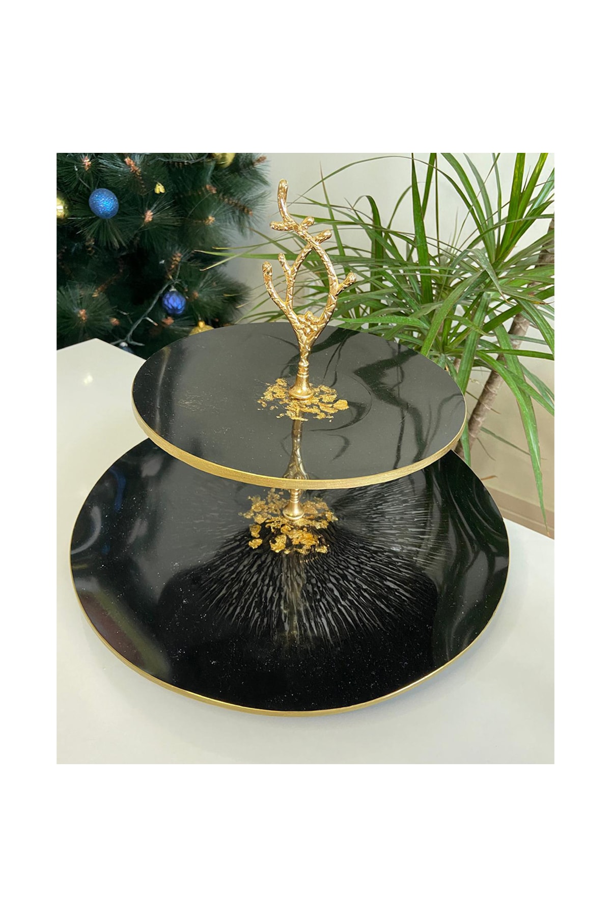 فیگور پایه اپوکسی 2 طبقه میوه کاپ کیک و کانکتور طلا از ترکیه Getshop Alışveriş Pazarı