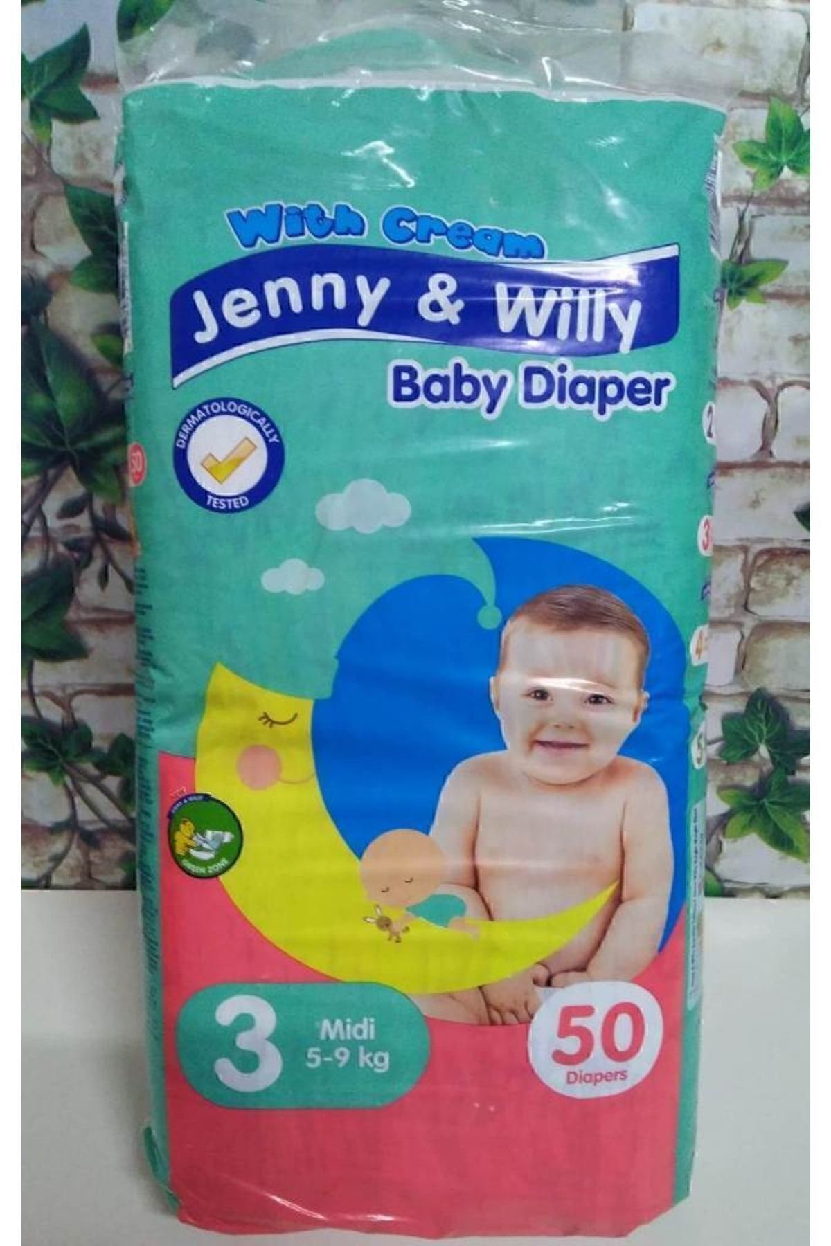 پوشک بچه 3 میدی 5 9 کیلویی 50 عددی کرمی اورجینال Jenny