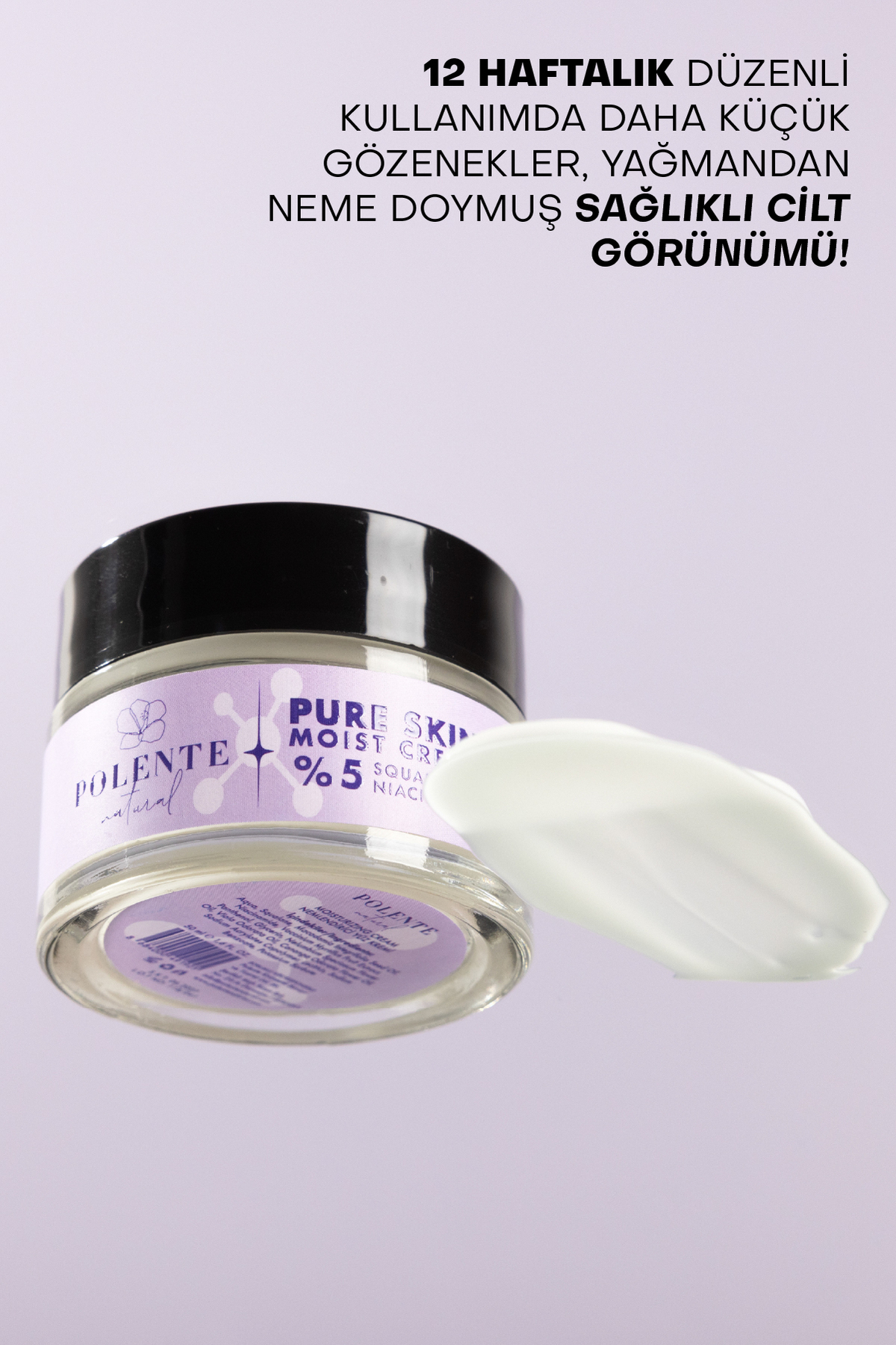 کرم مرطوب کننده صورت با 5% نیاسینامید و حجم 50 میلی لیتر Polente Natural