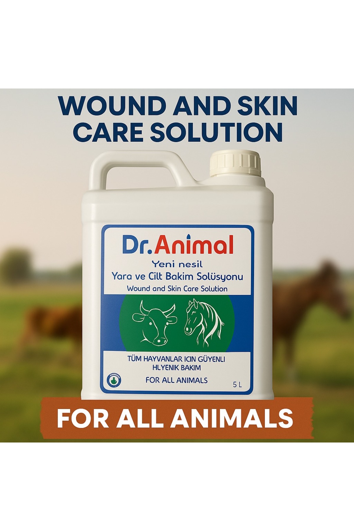 محلول مراقبت از زخم و پوست دکتر انیمال Dr. Animal، ۵ لیتر