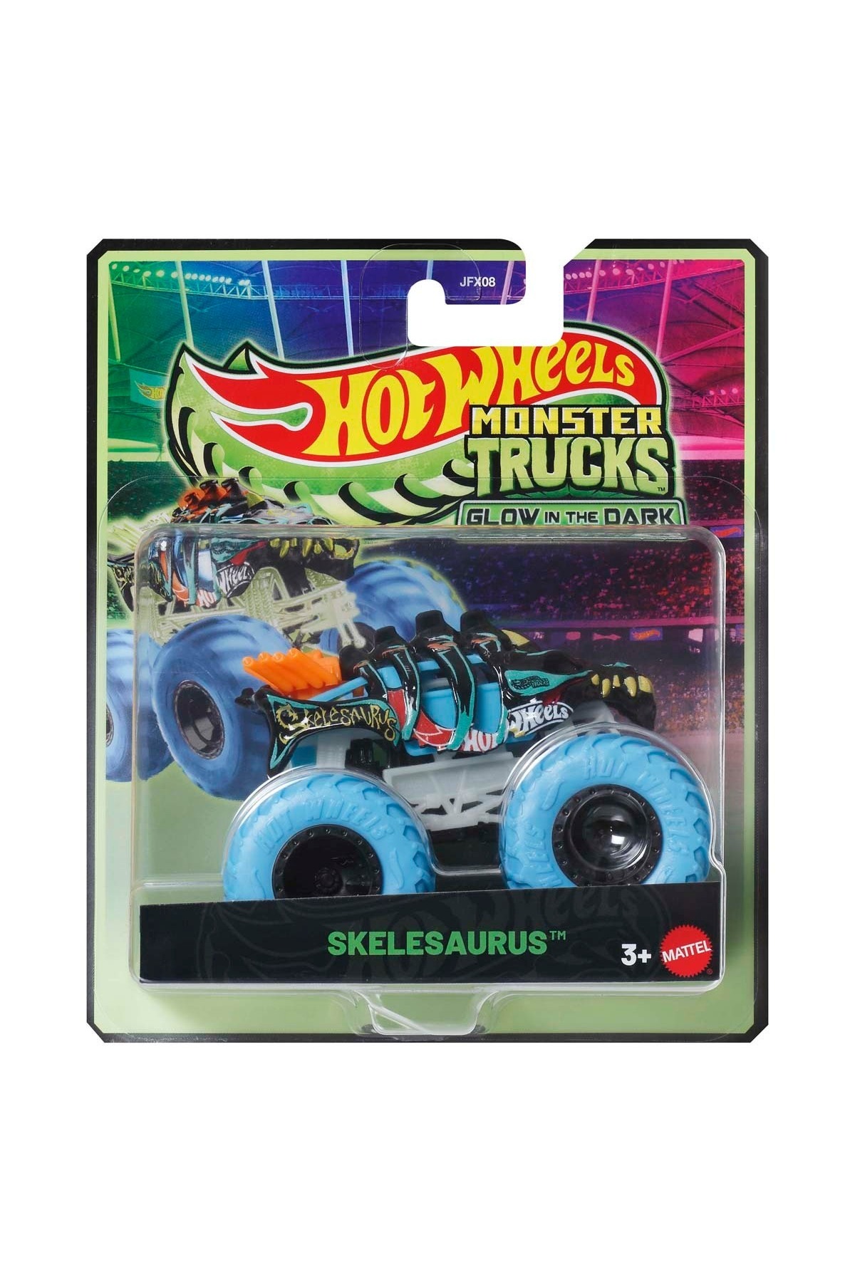 ماشین اسباب بازی در تاریکی SKELESAURUS بدرخشید از ترکیه HOT WHEELS