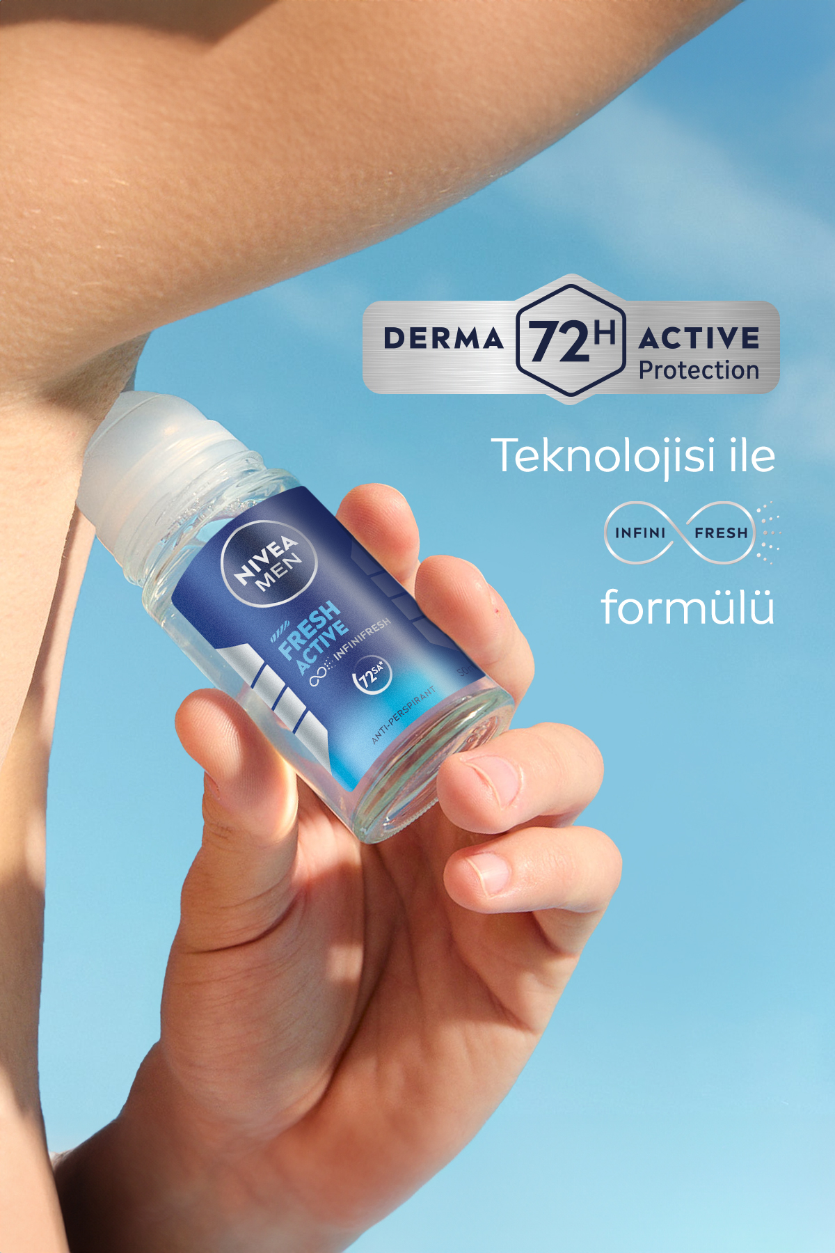دئودورانت رول آن مردانه مدل Fresh Active حجم 50 میلی لیتر با 72 ساعت محافظت در برابر تعریق نیوآ Nivea