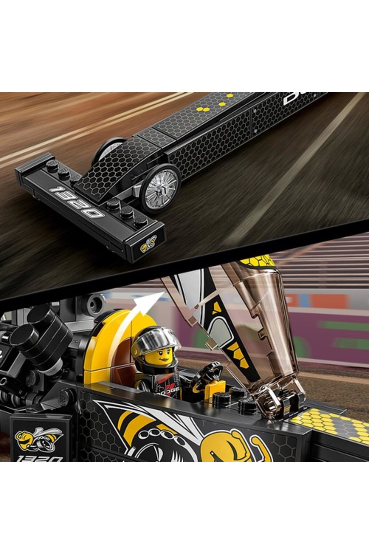 اسباب بازی های آموزشی SPEED ​​MOPAR DODGE SRT TOP FUEL DRAGSTER و 1970 CHALLENGER ​​76904 اورجینال LEGO