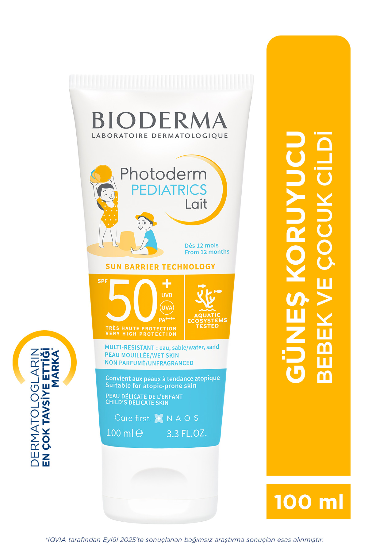 Bioderma کرم ضدآفتاب بچه گانه با SPF50+ و حجم 100 میلی لیتر