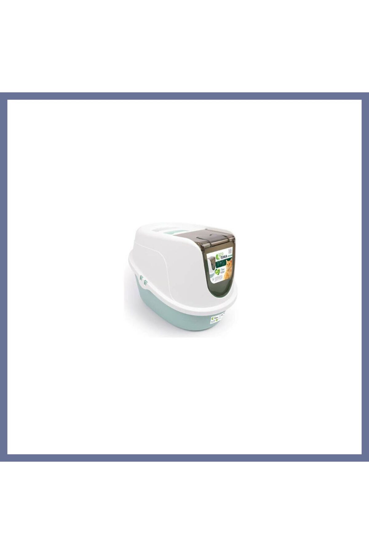 توالت گربه دربسته Eco Tima Large، سبز دریایی، 60×45×42 سانتی‌متر، DLRA-MMDP001861