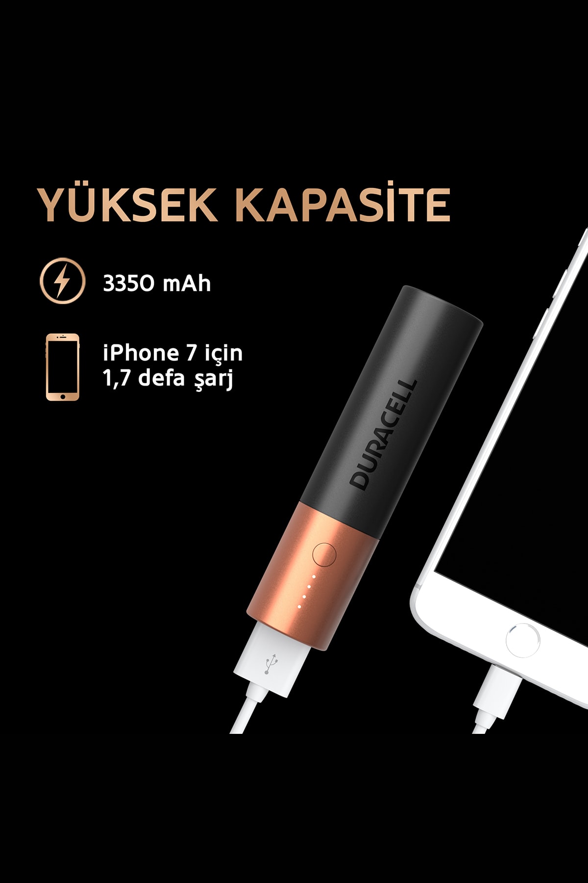 پاوربانک شارژر قابل حمل 3350 میلی آمپری اورجینال Duracell