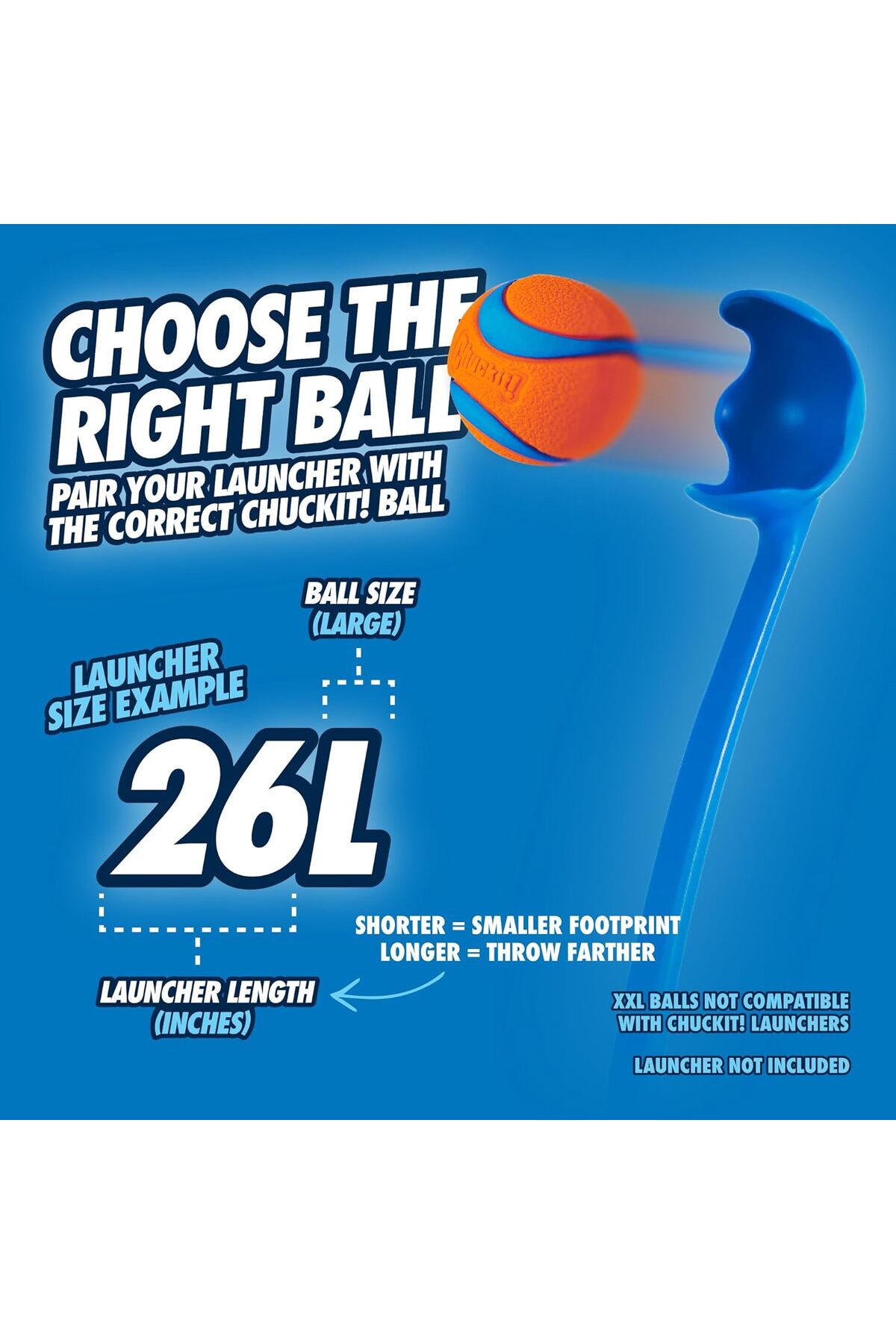 پرتابگر توپ سگ بی‌آر‌اف BRF، Chuckit! Sport Launcher بزرگ همراه توپ تنیس چندرنگ