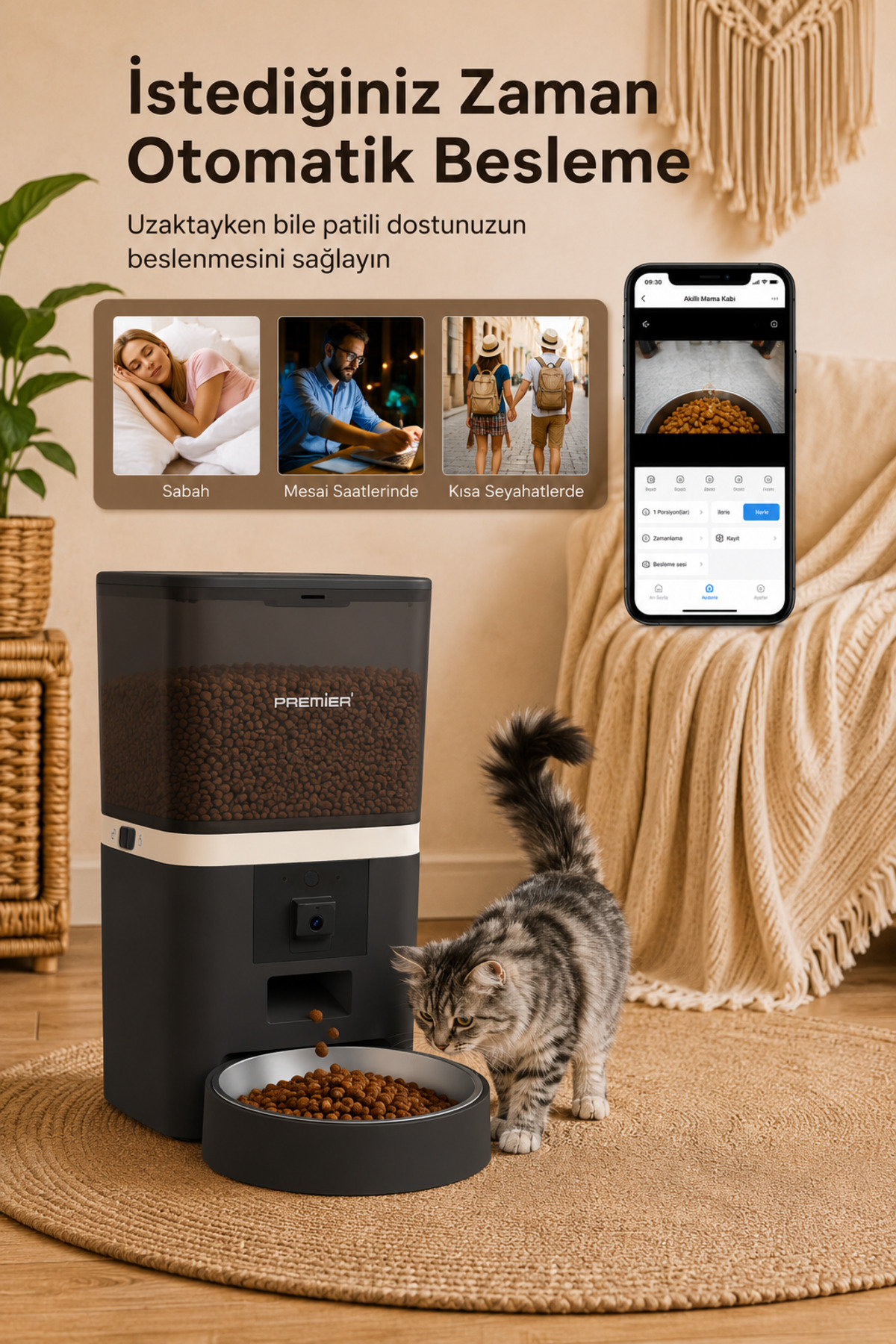 ظرف غذای هوشمند حیوانات خانگی پریمیر Premier Petmate Smart Pro، مدل PPF 1009، مشکی