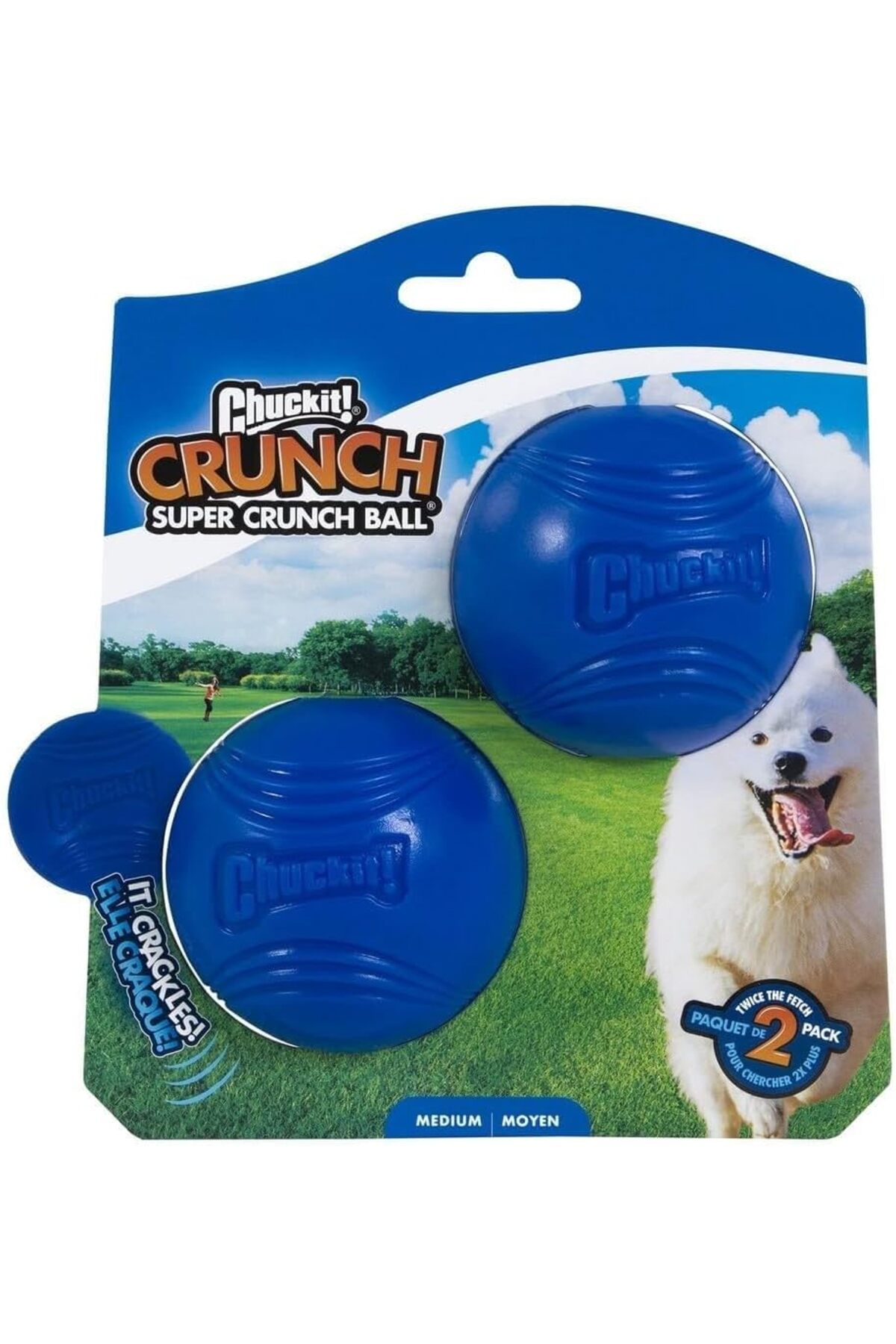 توپ اسباب‌بازی سگ چاکیت Chuckit Crunch Ball، متوسط، بسته ۲ عددی چندرنگ