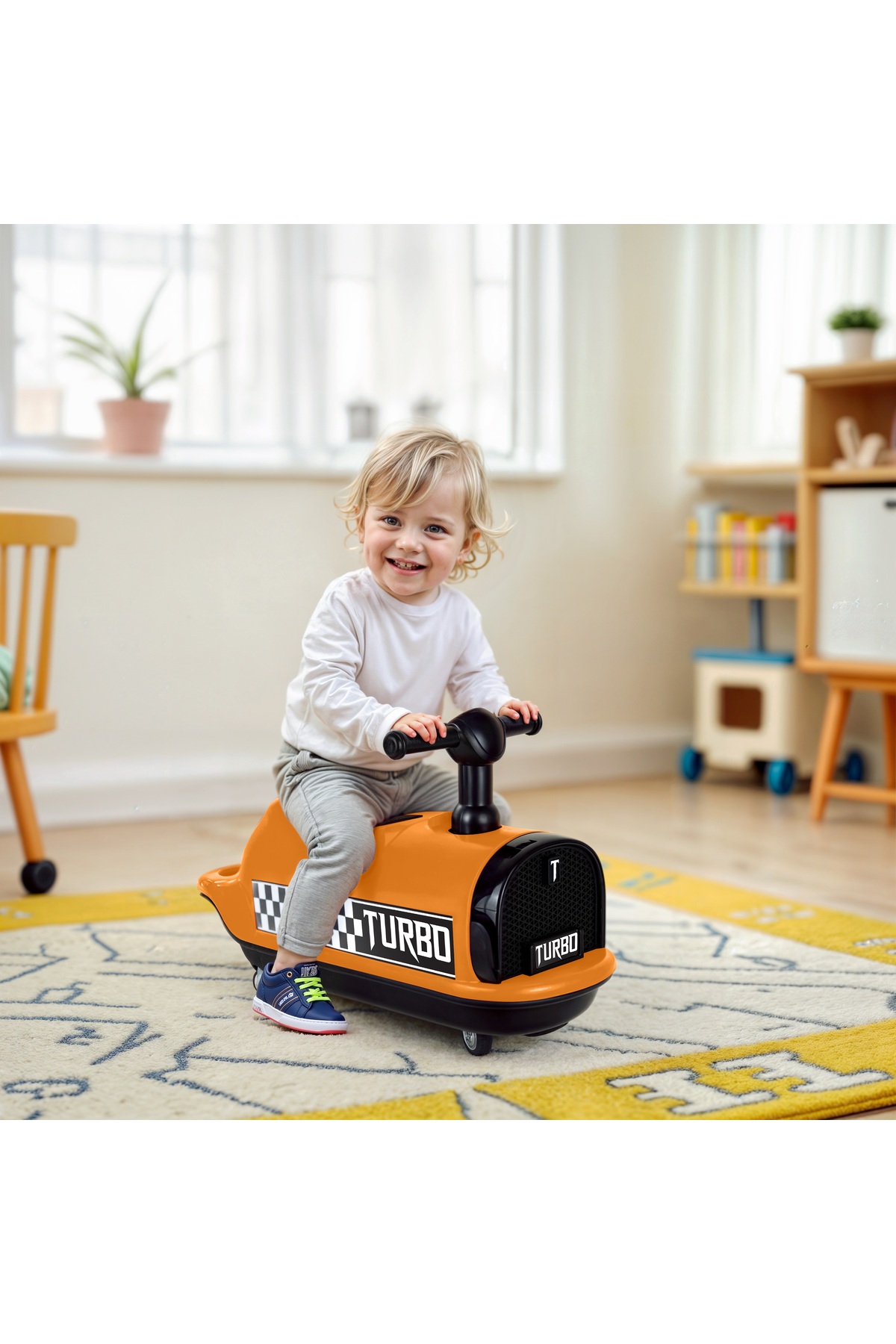 ماشین اسباب بازی اولین من یک توربو BINGIT نارنجی است Babycim