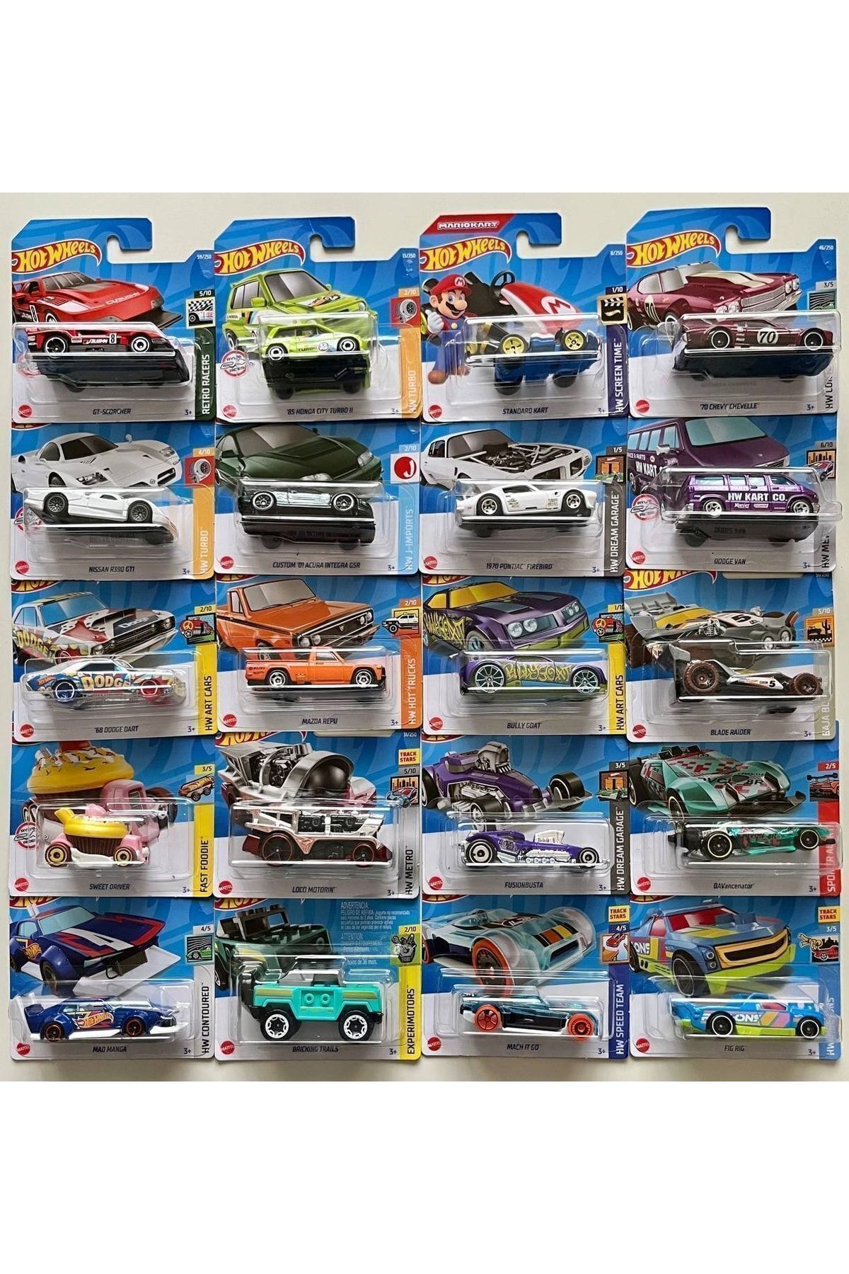 مدل خودرو ست استارت 20 تکه HOTWHEELS بیست ماشین مختلف اورجینال HOT WHEELS